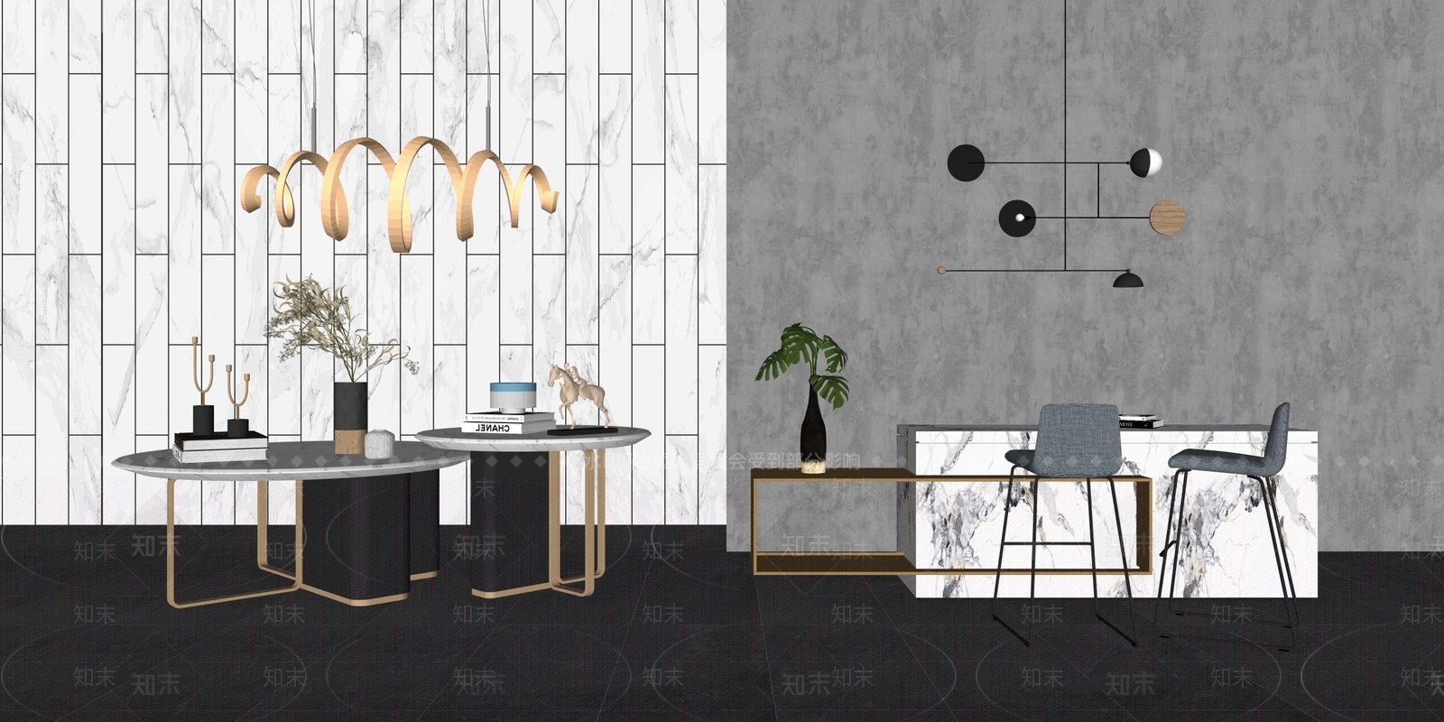 现代吧台SU模型下载【ID:1197524218】