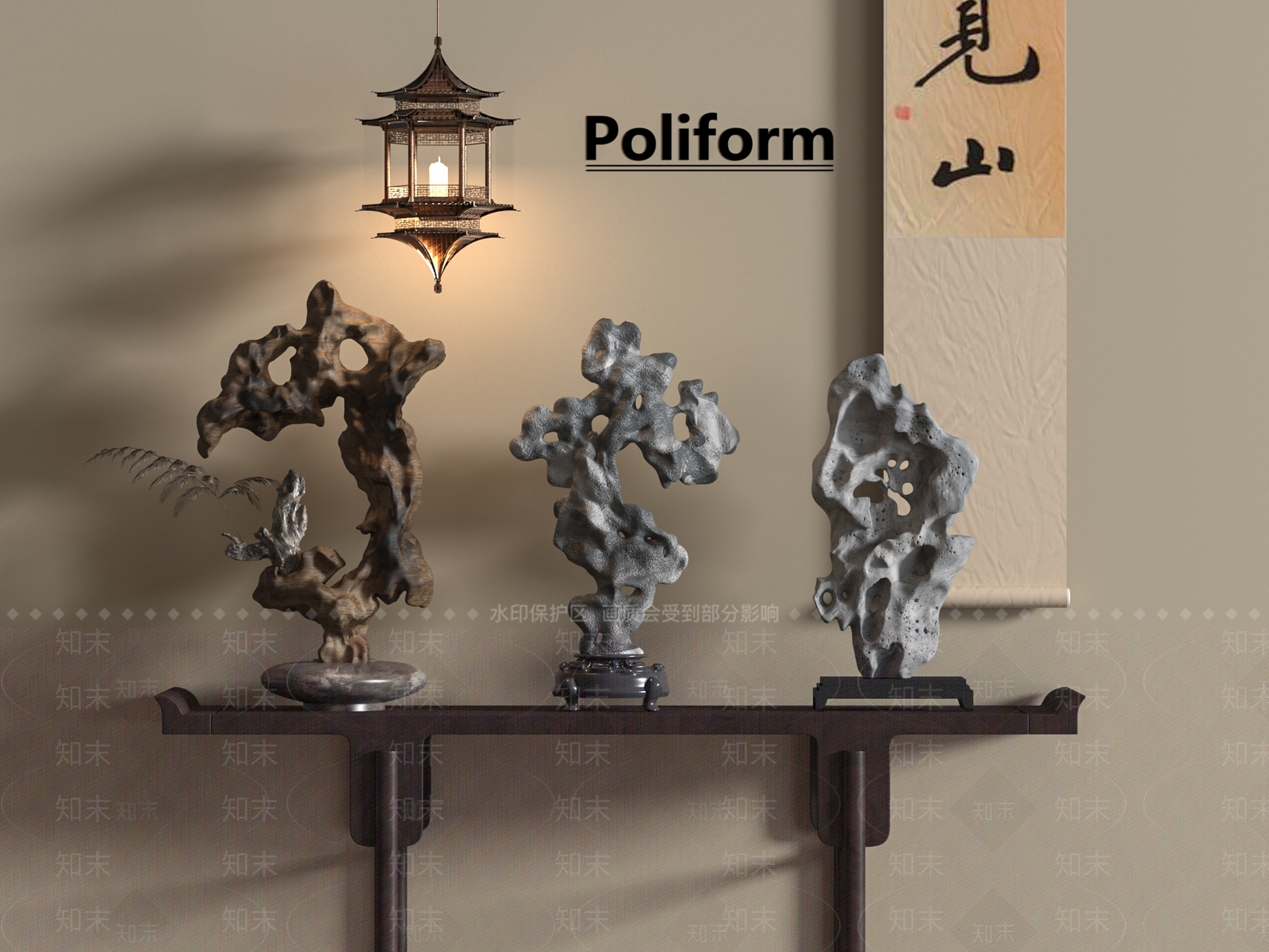 新中式摆件组合3D模型下载【ID:1197525886】