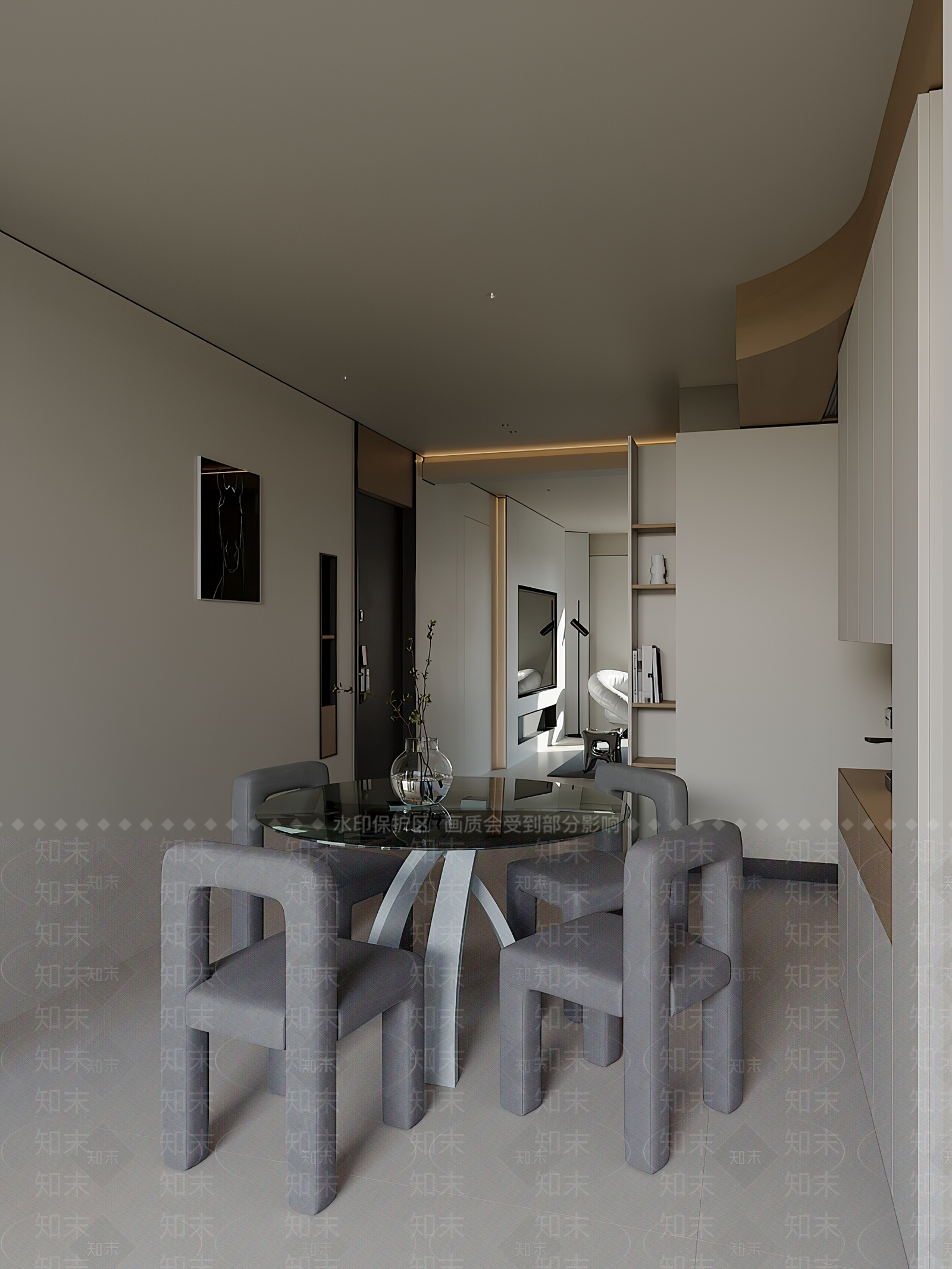 现代家居餐厅3D模型下载【ID:1197527921】