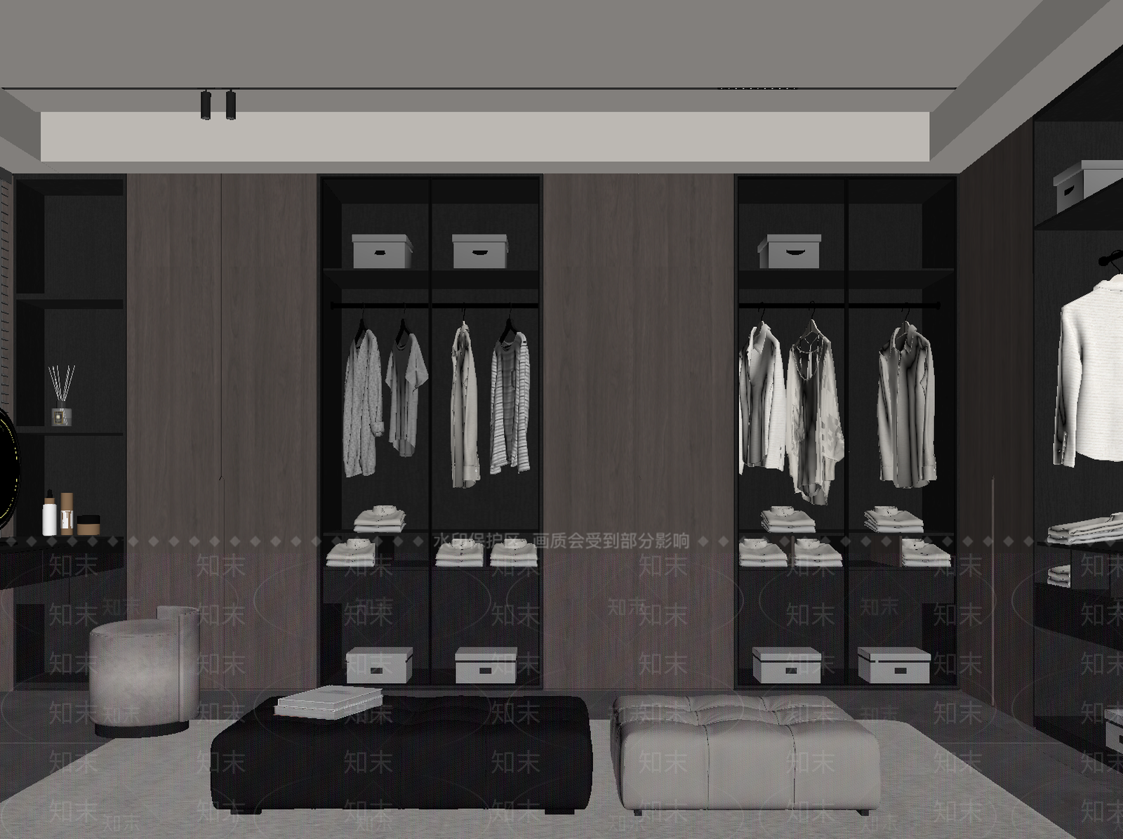 现代意式衣帽间SU模型下载【ID:1197527980】