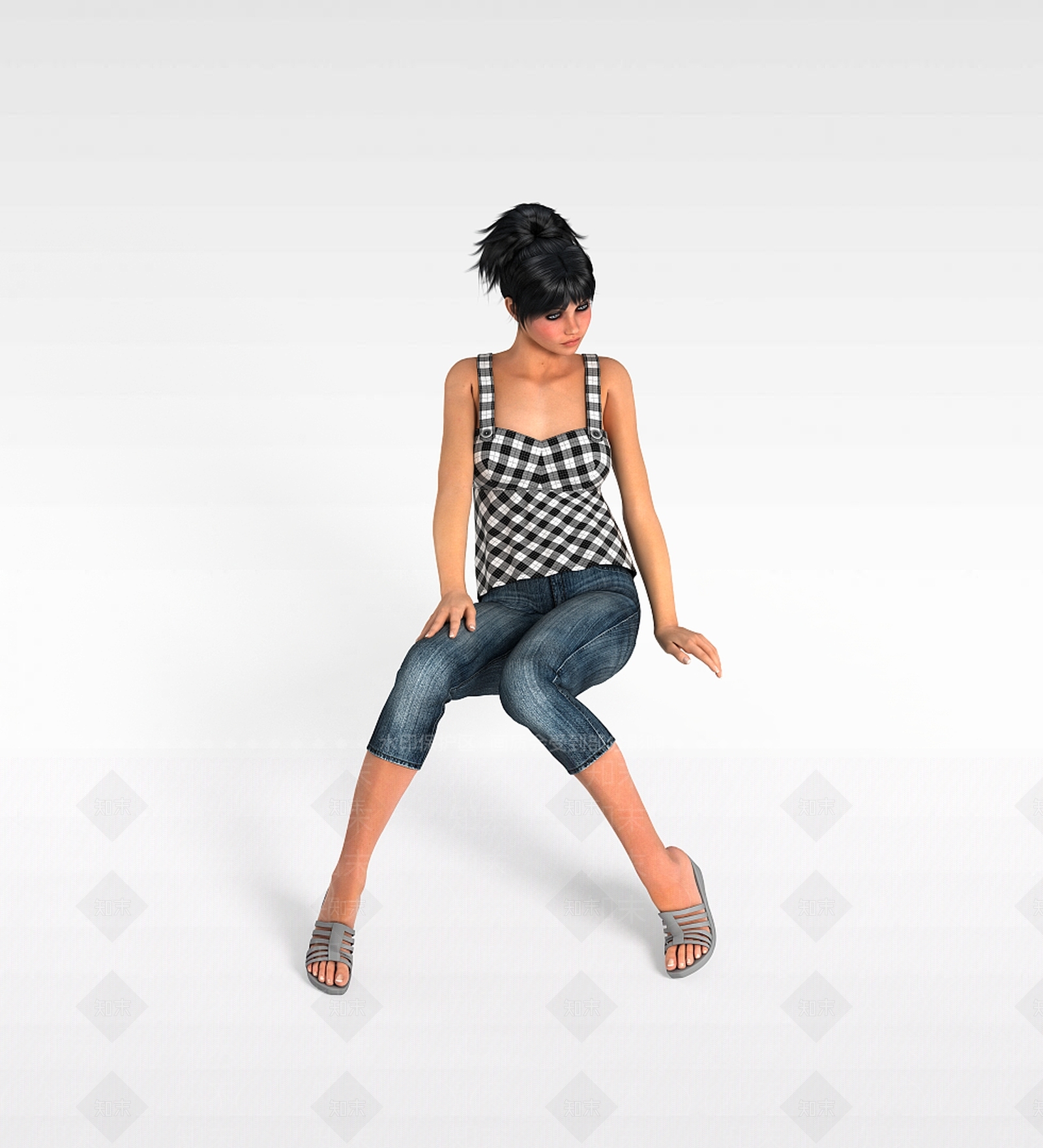 现代优雅美女模特3D模型下载【ID:1197533401】