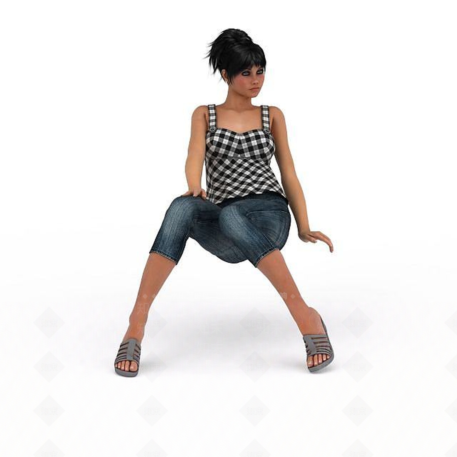 现代优雅美女模特3D模型下载【ID:1197533401】