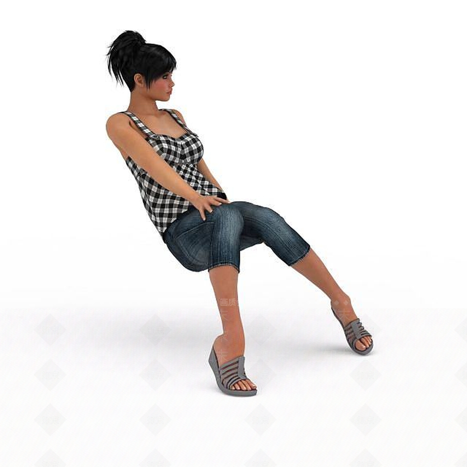 现代优雅美女模特3D模型下载【ID:1197533401】