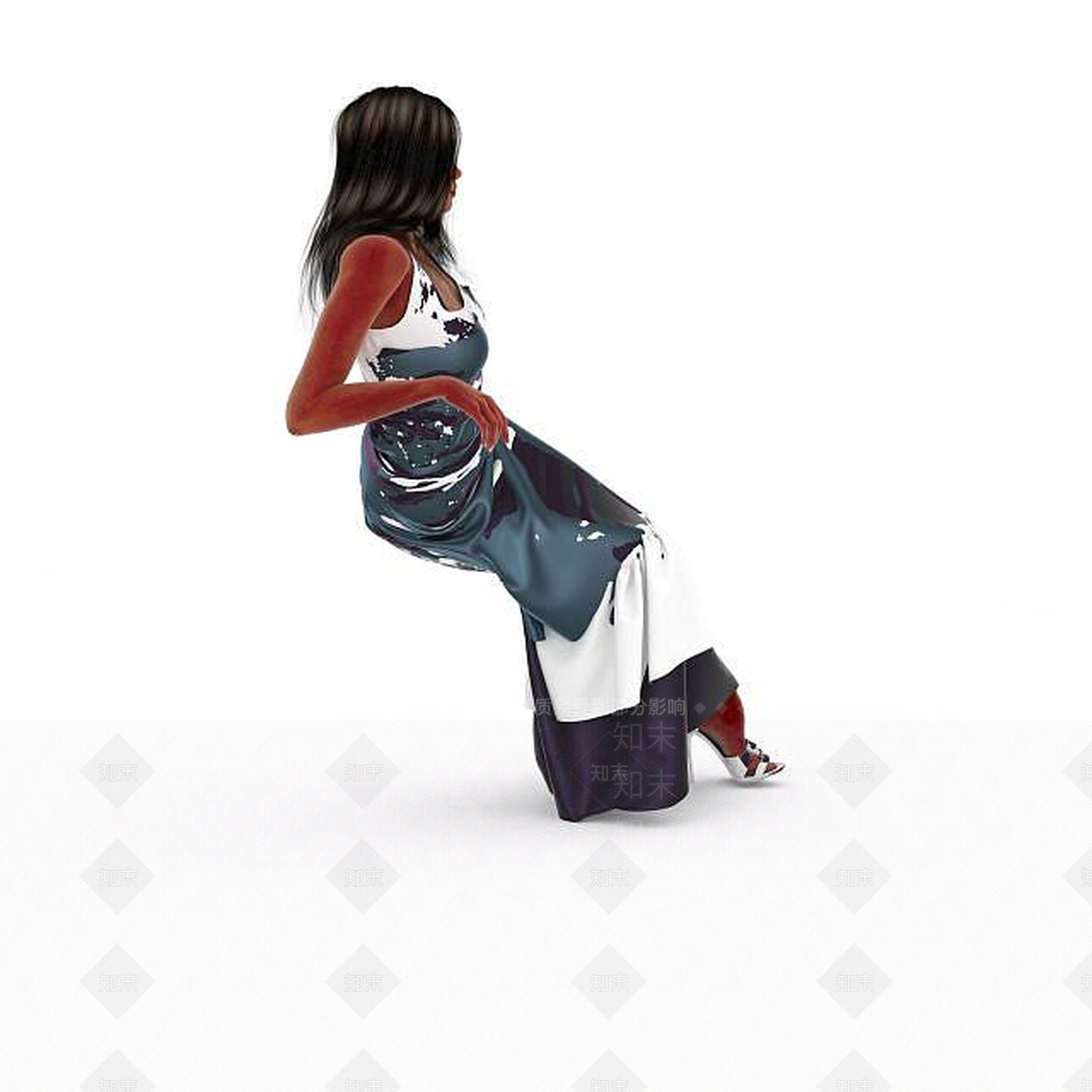 现代纯朴女模特3D模型下载【ID:1197533876】