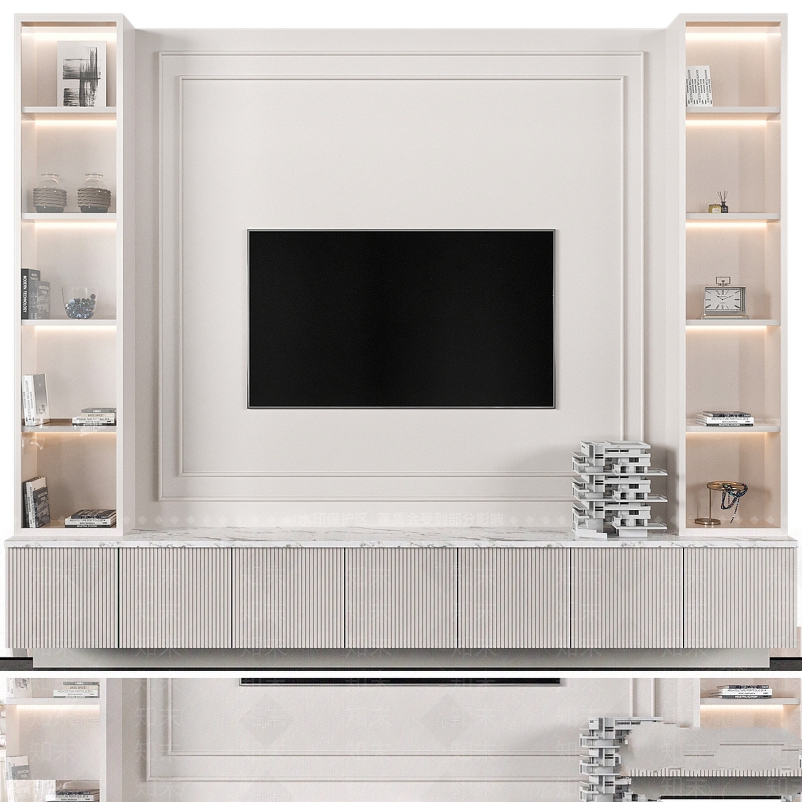 电视背景墙3D模型下载【ID:1197534769】