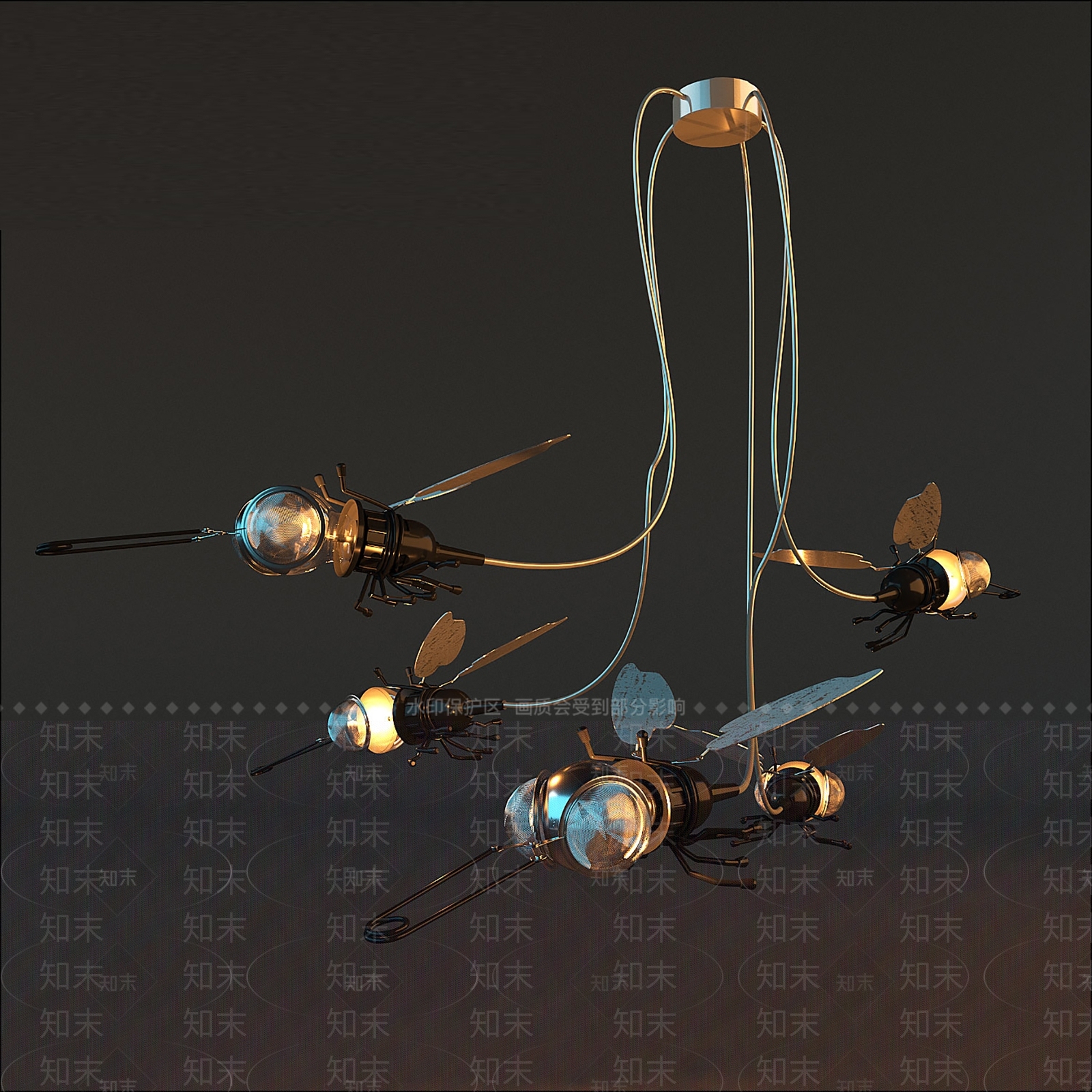 欧式美式客厅吊灯3D模型下载【ID:1197535798】