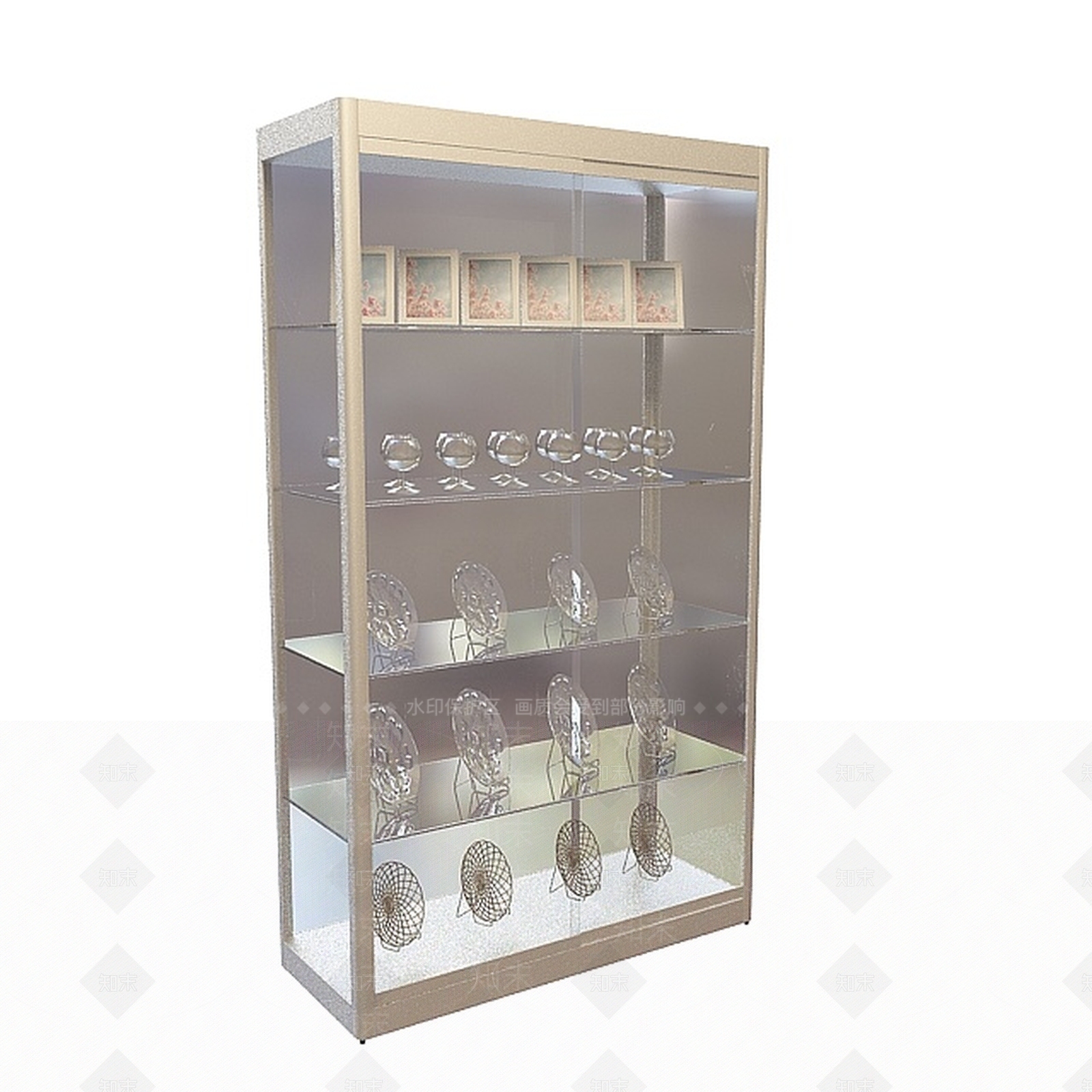 现代超市餐具展柜3D模型下载【ID:1197537893】