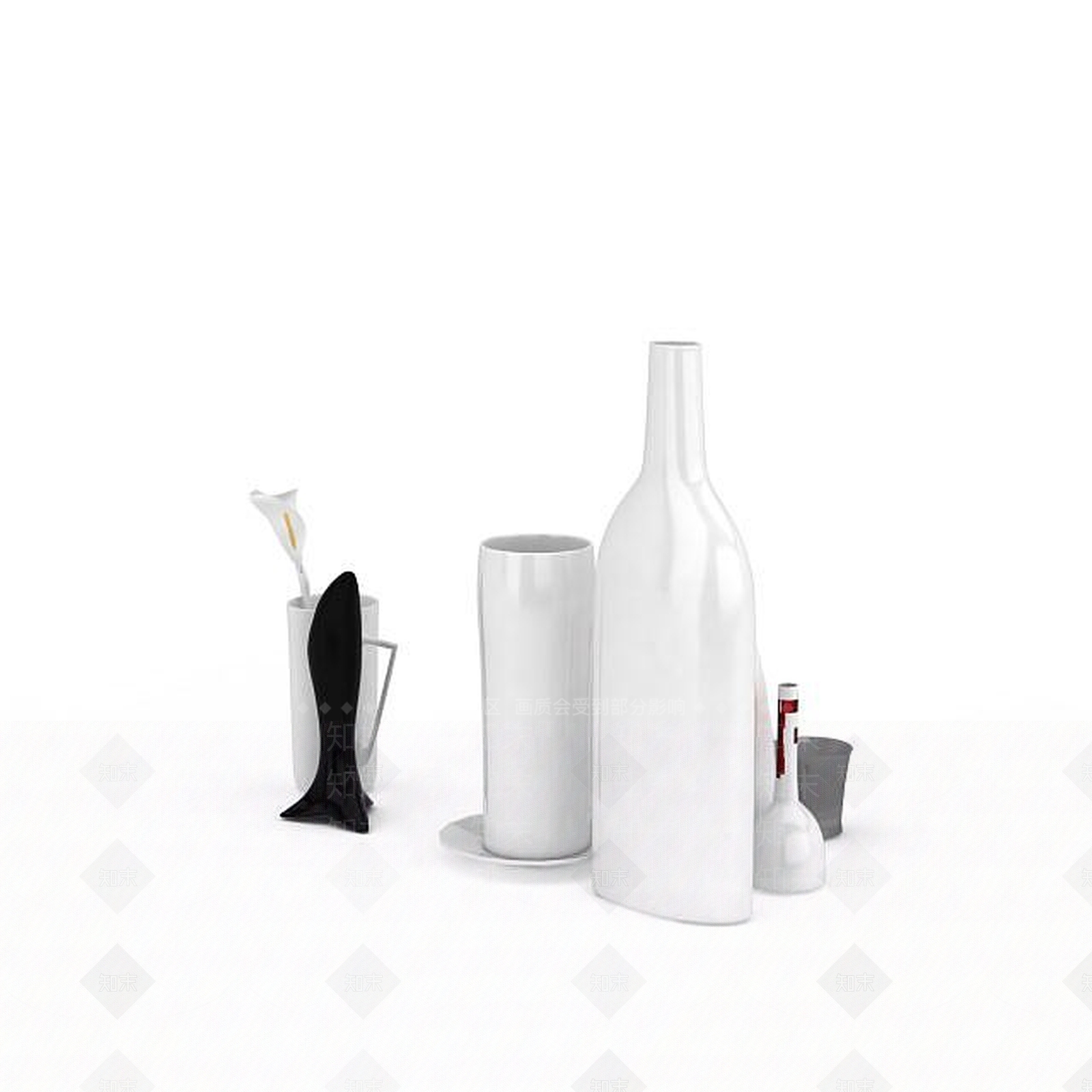 现代办公室陈设品3D模型下载【ID:1197538552】