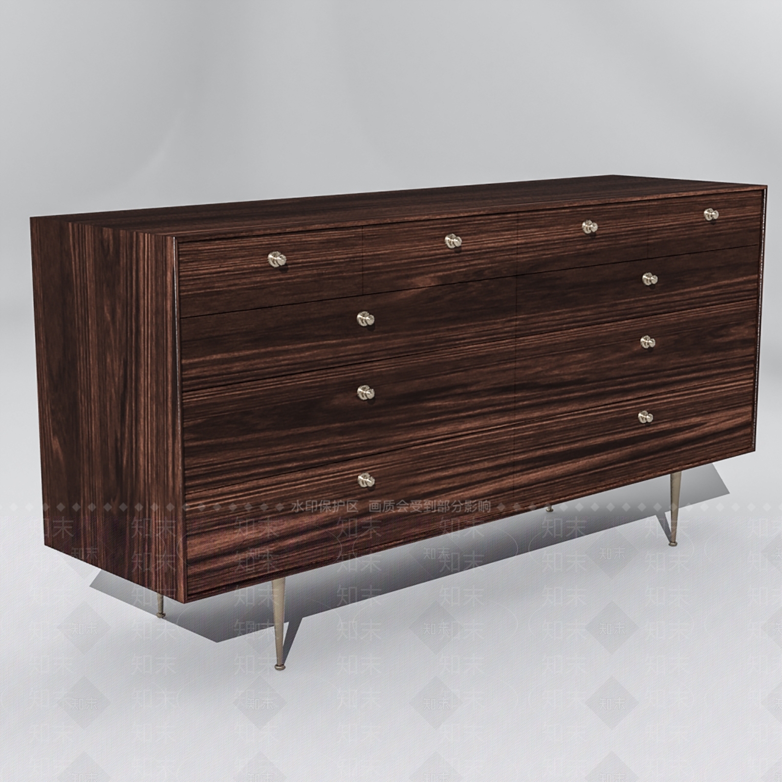 新中式中古电视柜3D模型下载【ID:1197539403】