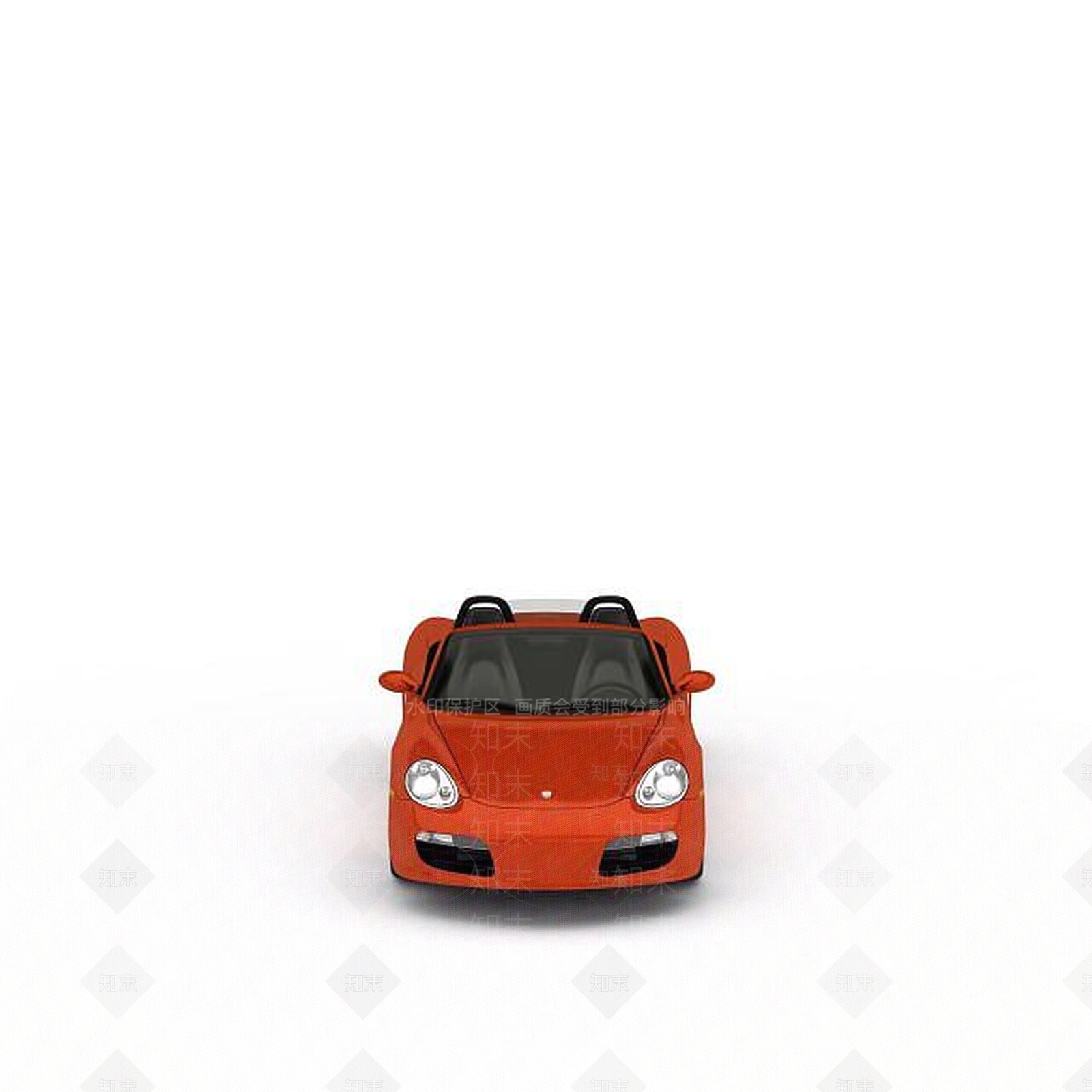 现代橘色敞篷跑车3D模型下载【ID:1197540993】