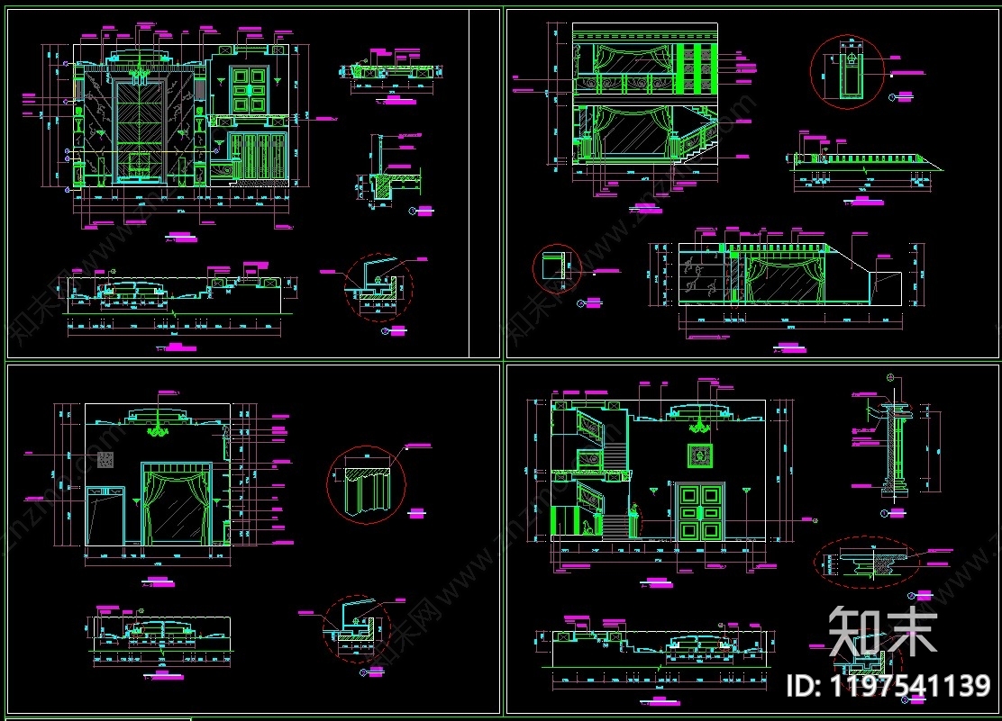 现代欧式客厅施工图下载【ID:1197541139】