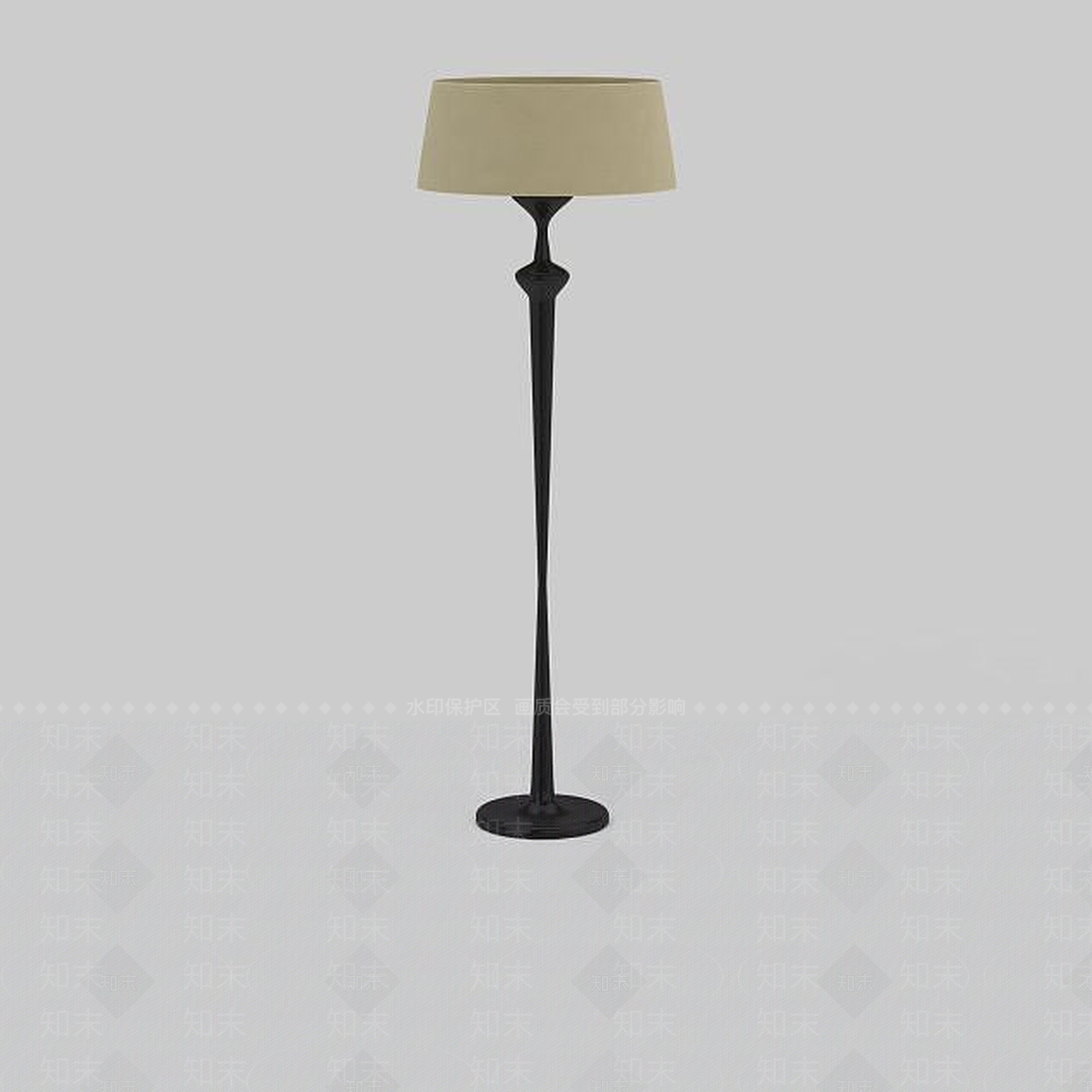 中式简约米白色灯罩落地灯3D模型下载【ID:1197541635】