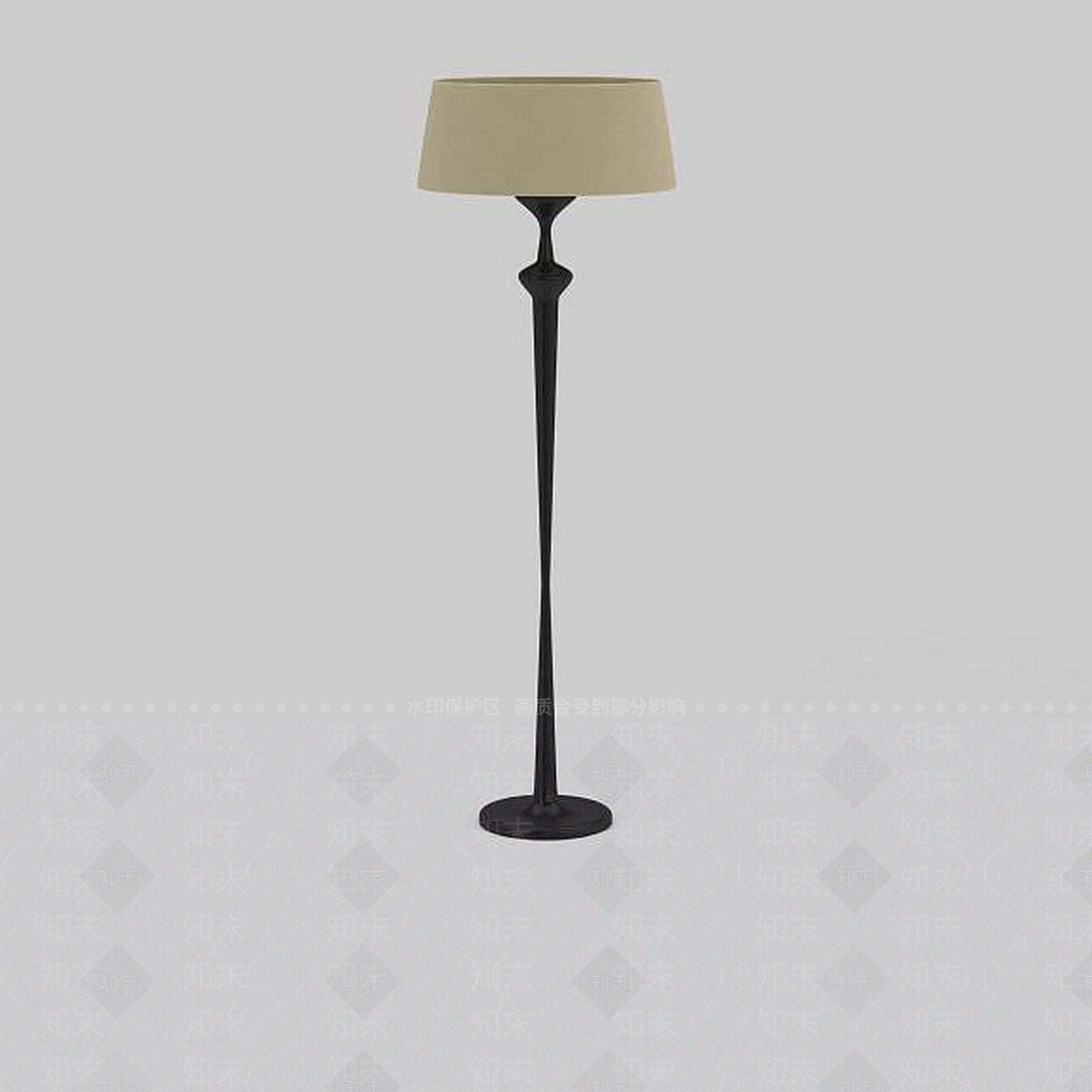 中式简约米白色灯罩落地灯3D模型下载【ID:1197541635】