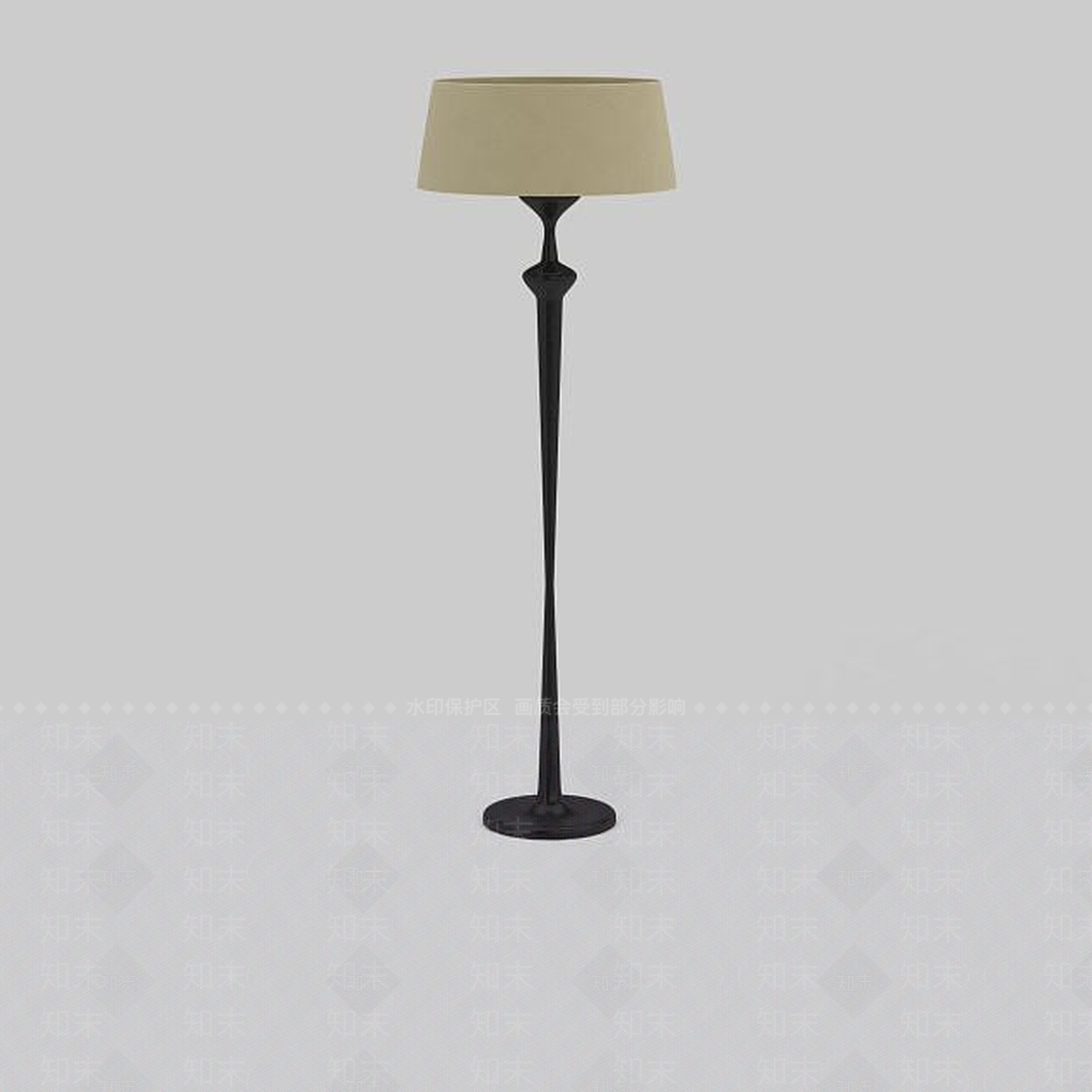 中式简约米白色灯罩落地灯3D模型下载【ID:1197541635】