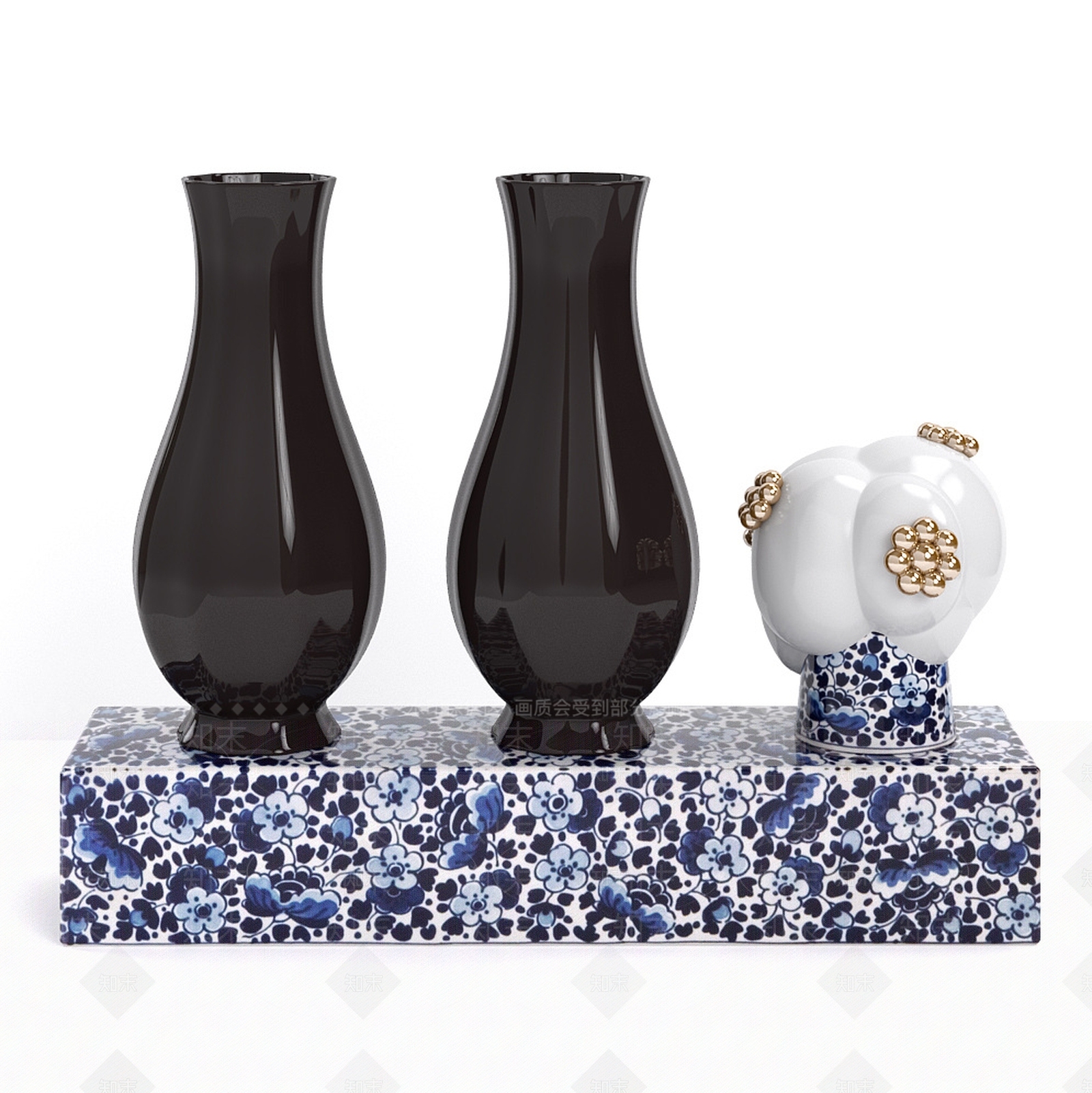 中式风格陶瓷摆件3D模型下载【ID:1197541929】