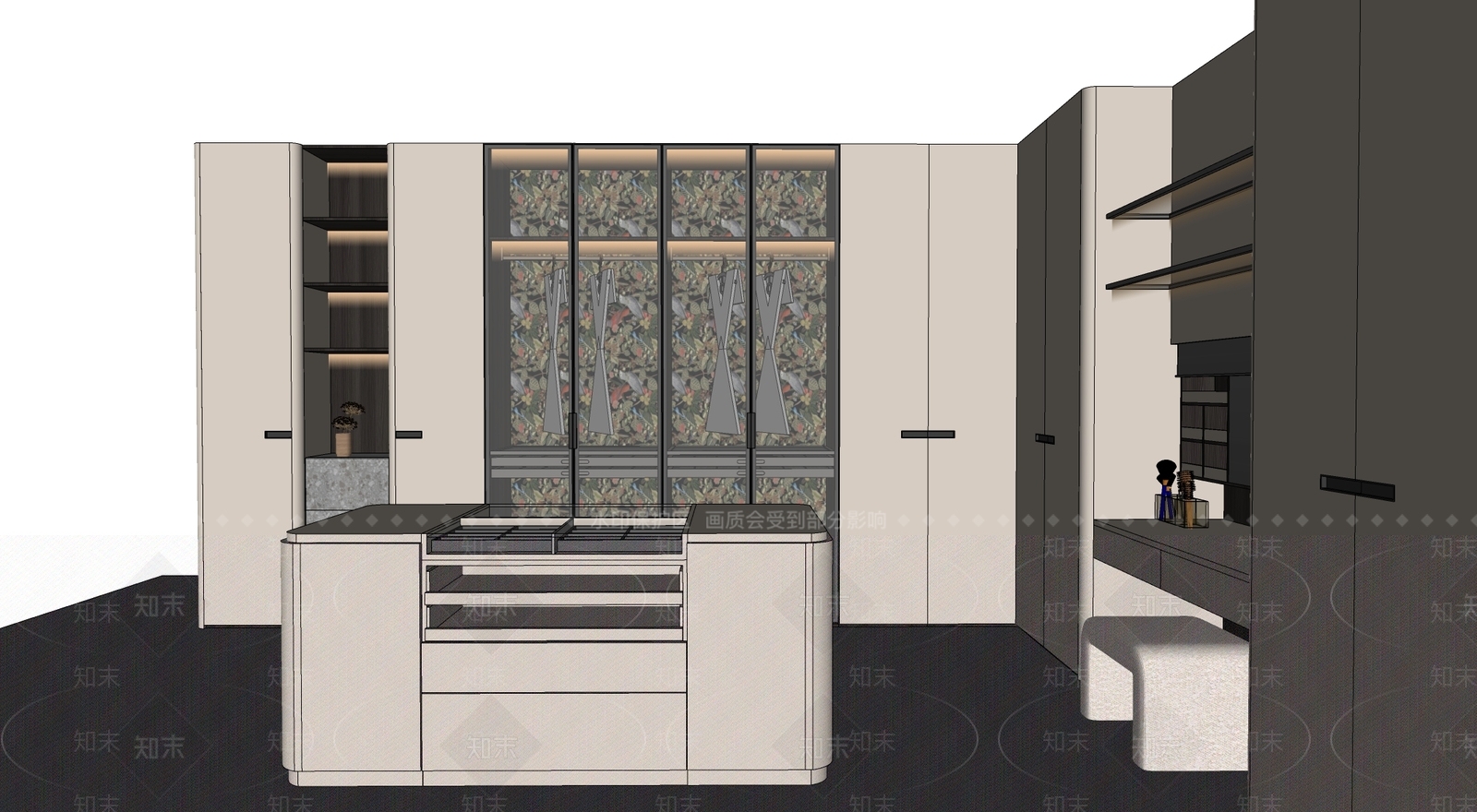 现代极简衣柜SU模型下载【ID:1197542482】