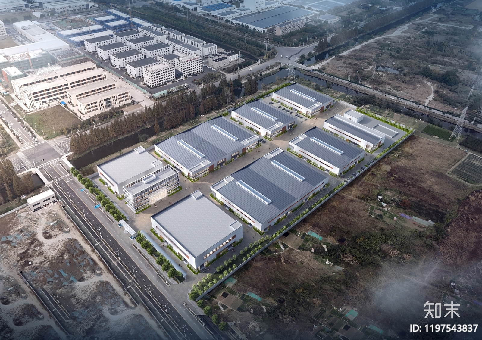 现代厂房建筑下载【ID:1197543837】