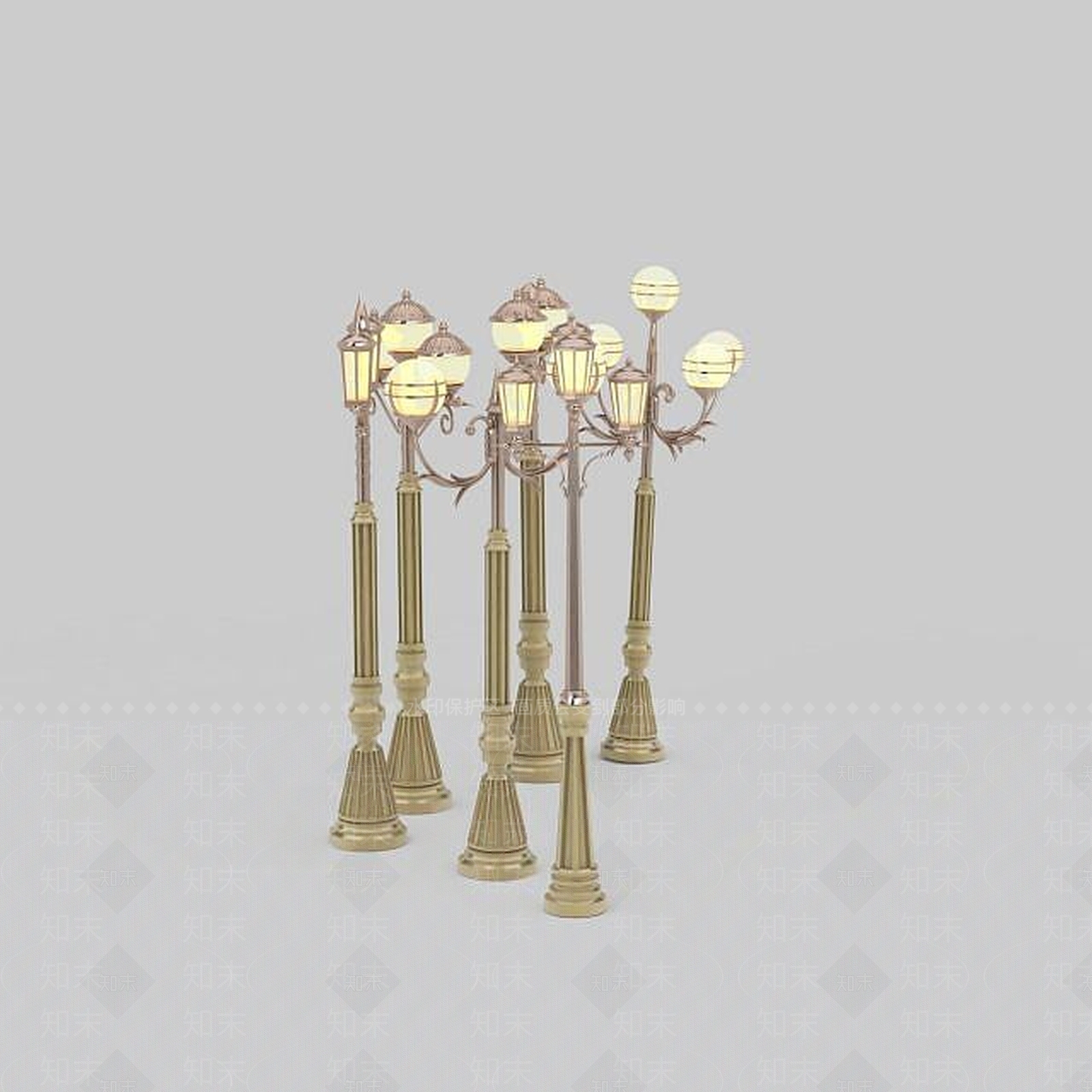欧式古典欧式风格落地灯3D模型下载【ID:1197544169】