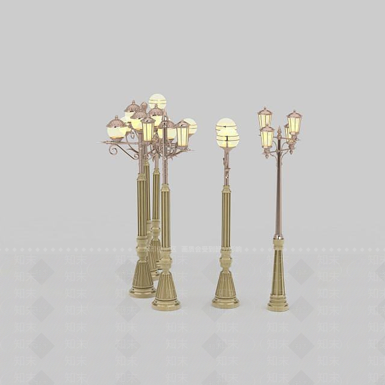 欧式古典欧式风格落地灯3D模型下载【ID:1197544169】