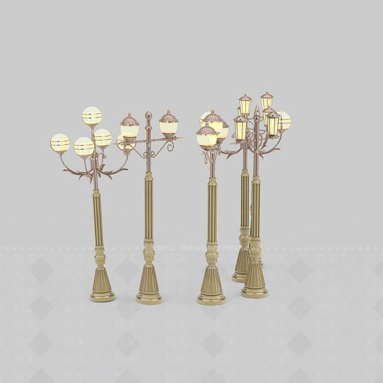 欧式古典欧式风格落地灯3D模型下载【ID:1197544169】