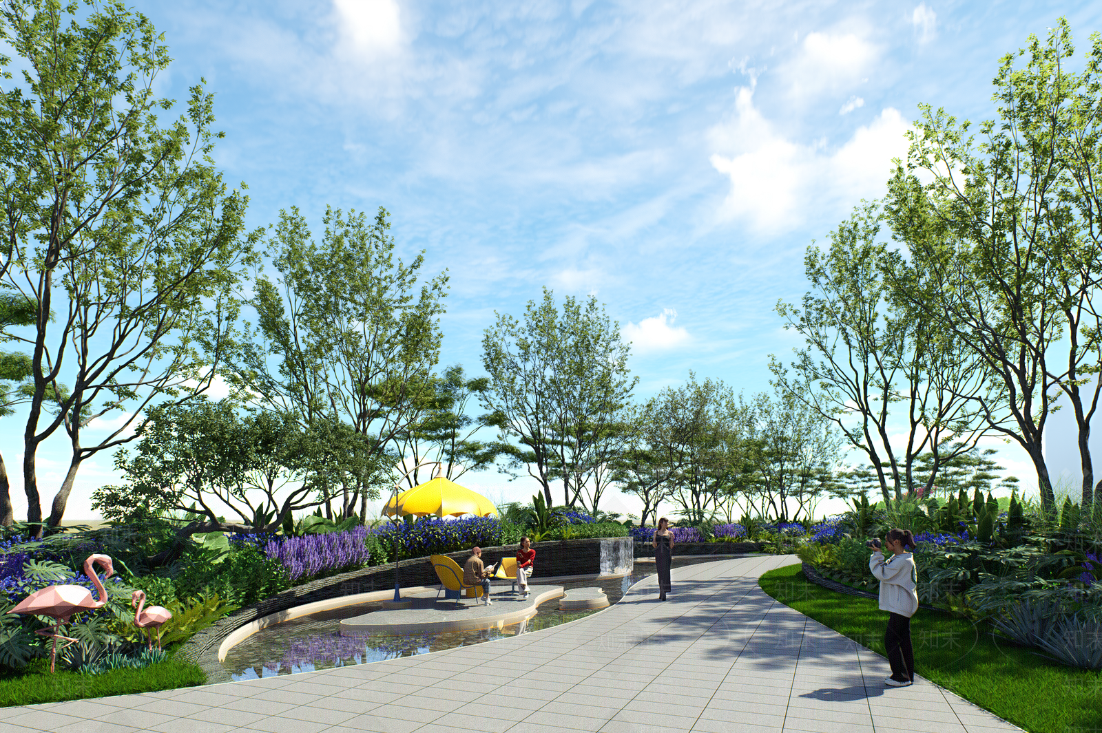 现代景观公园SU模型下载【ID:1197545445】