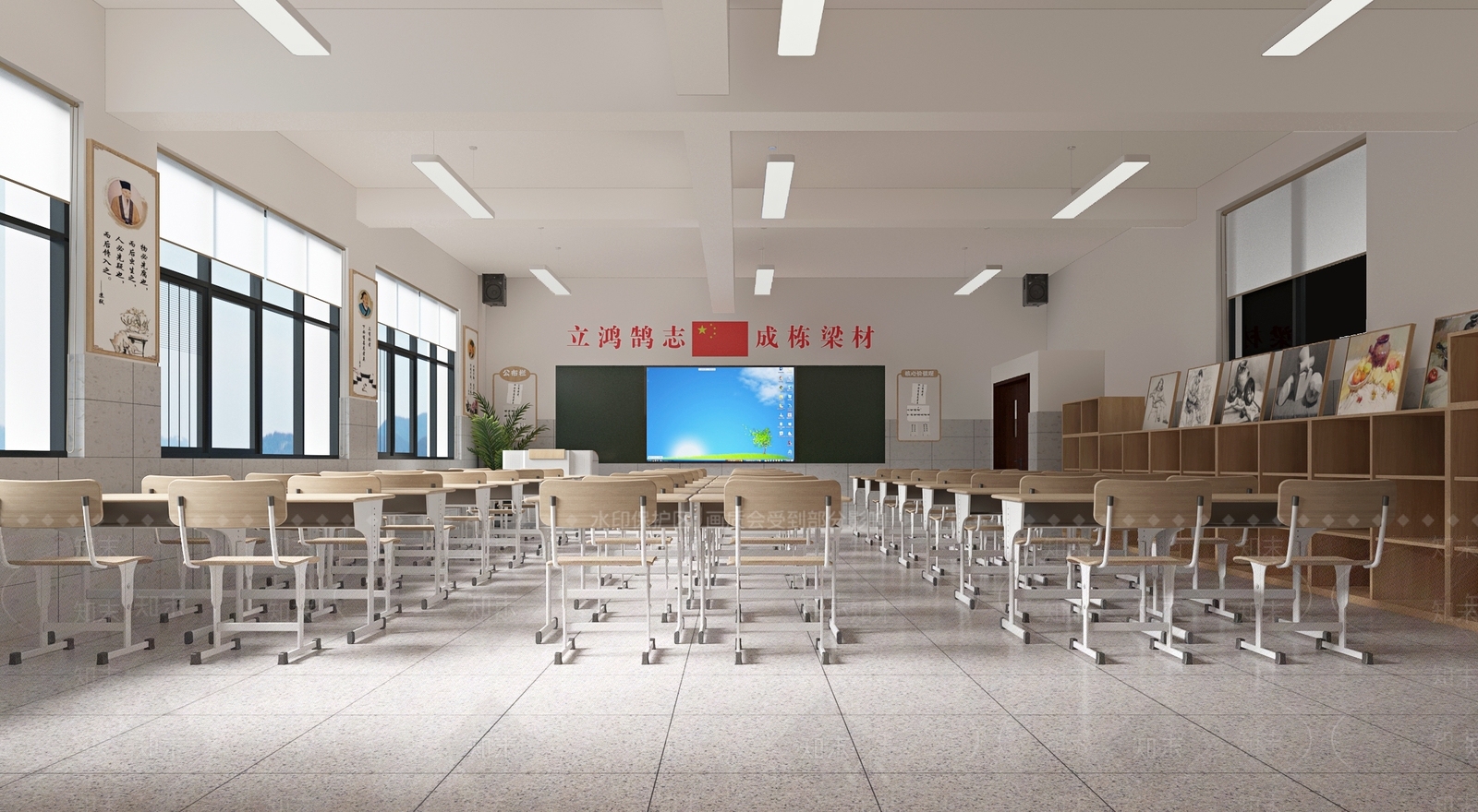 现代教室3D模型下载【ID:1197547429】