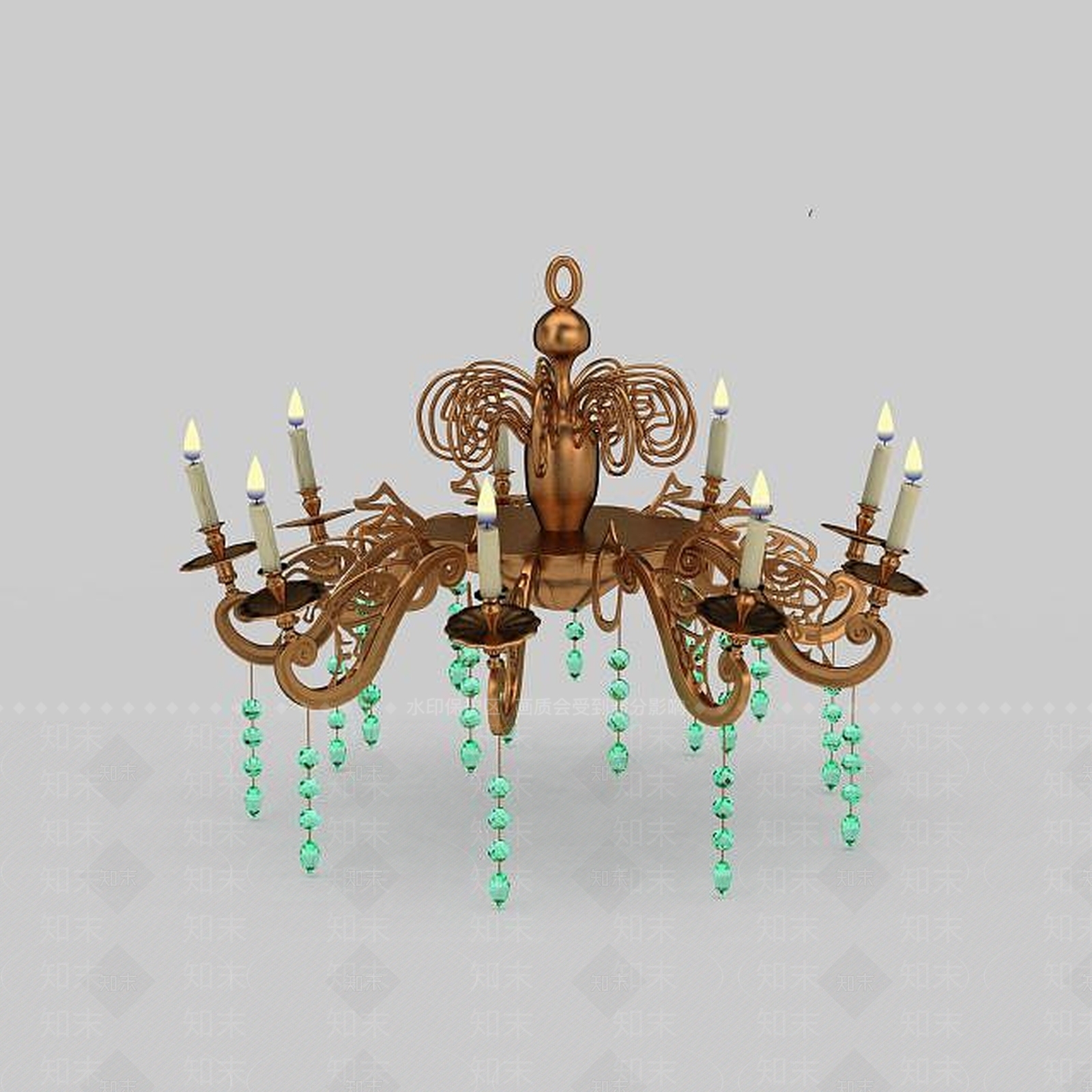 现代客厅水晶吊灯3D模型下载【ID:1197548486】