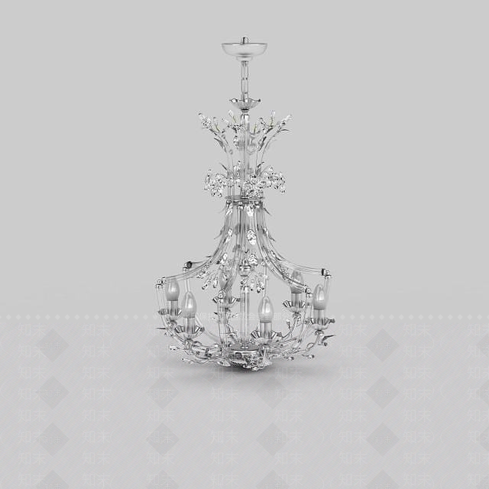 现代水晶装饰吊灯3D模型下载【ID:1197548750】