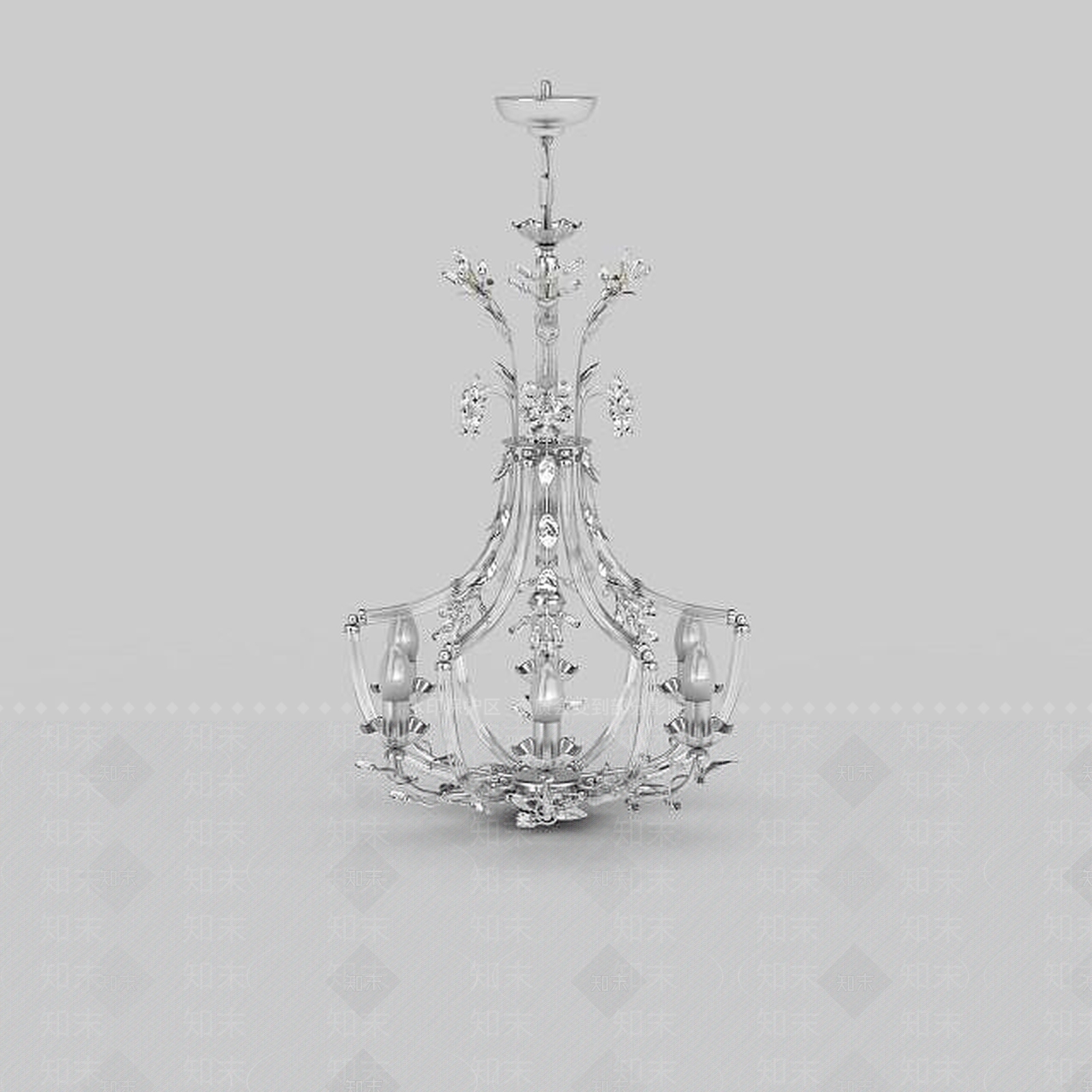 现代水晶装饰吊灯3D模型下载【ID:1197548750】