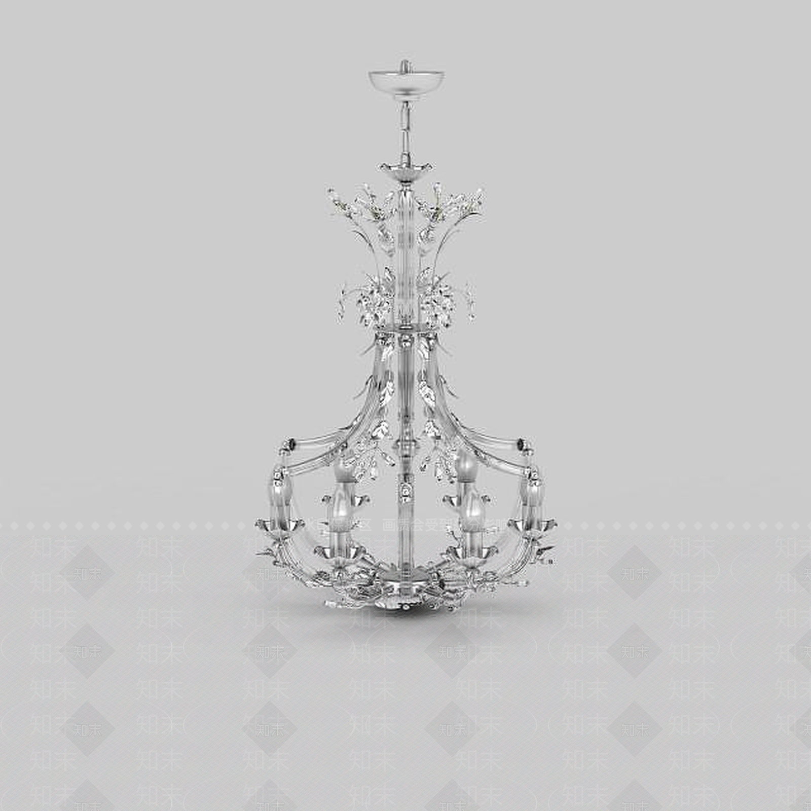 现代水晶装饰吊灯3D模型下载【ID:1197548750】