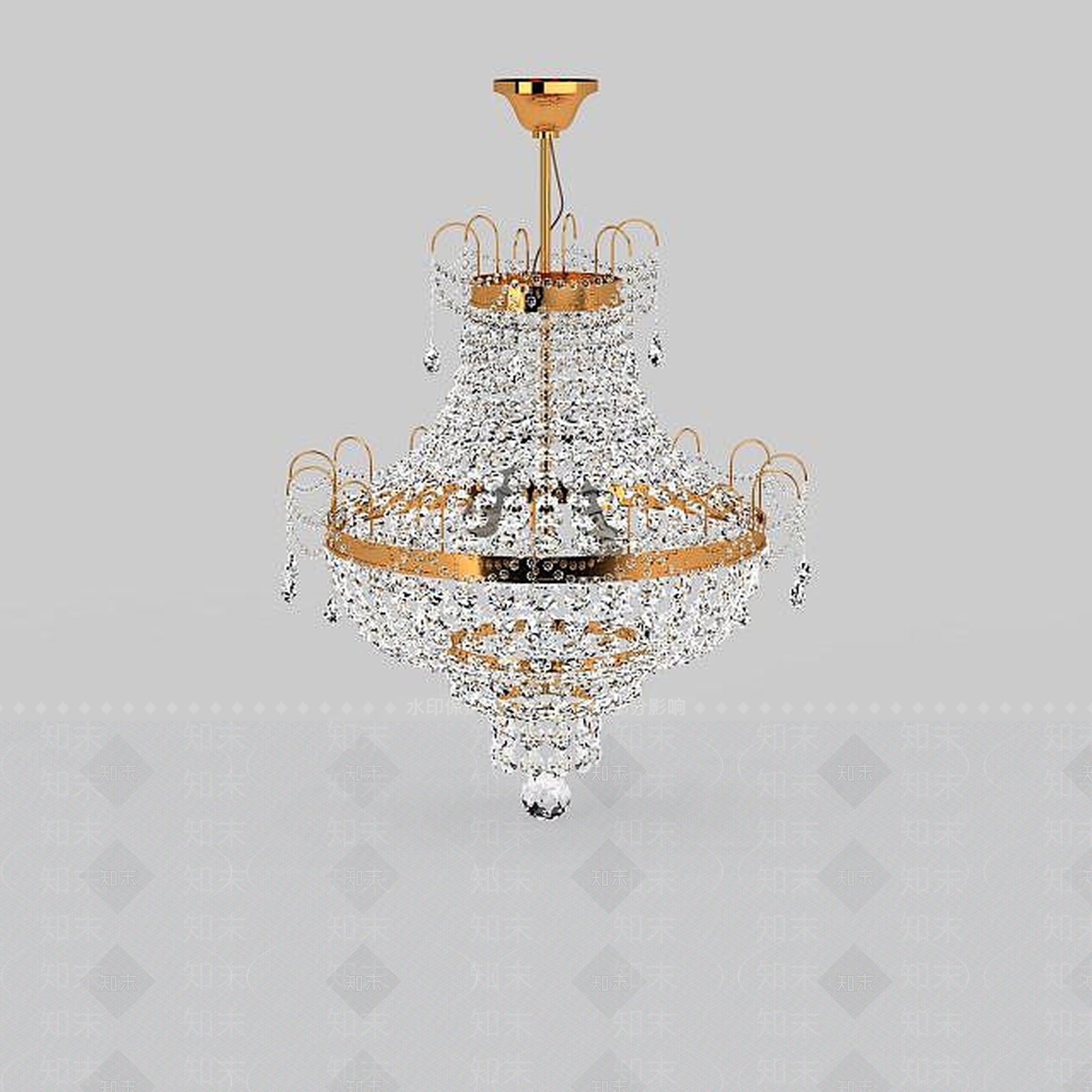 现代豪华水晶灯3D模型下载【ID:1197550458】