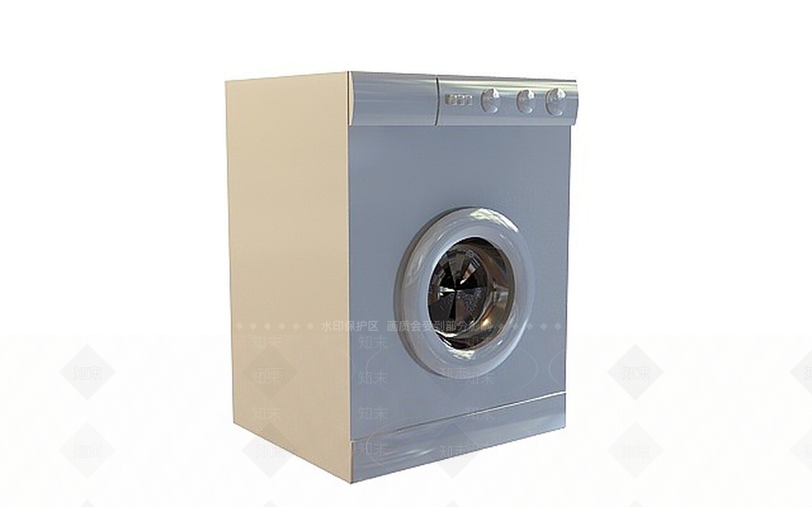 现代家用卫生间洗衣机3D模型下载【ID:1197551072】