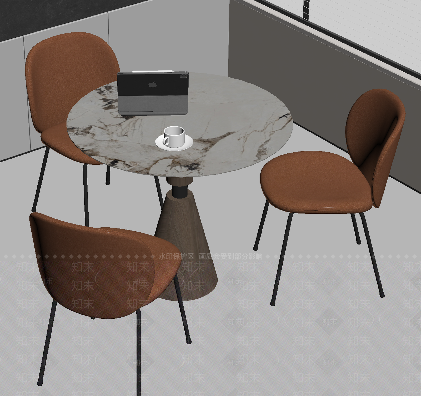 现代休闲桌椅SU模型下载【ID:1197551195】