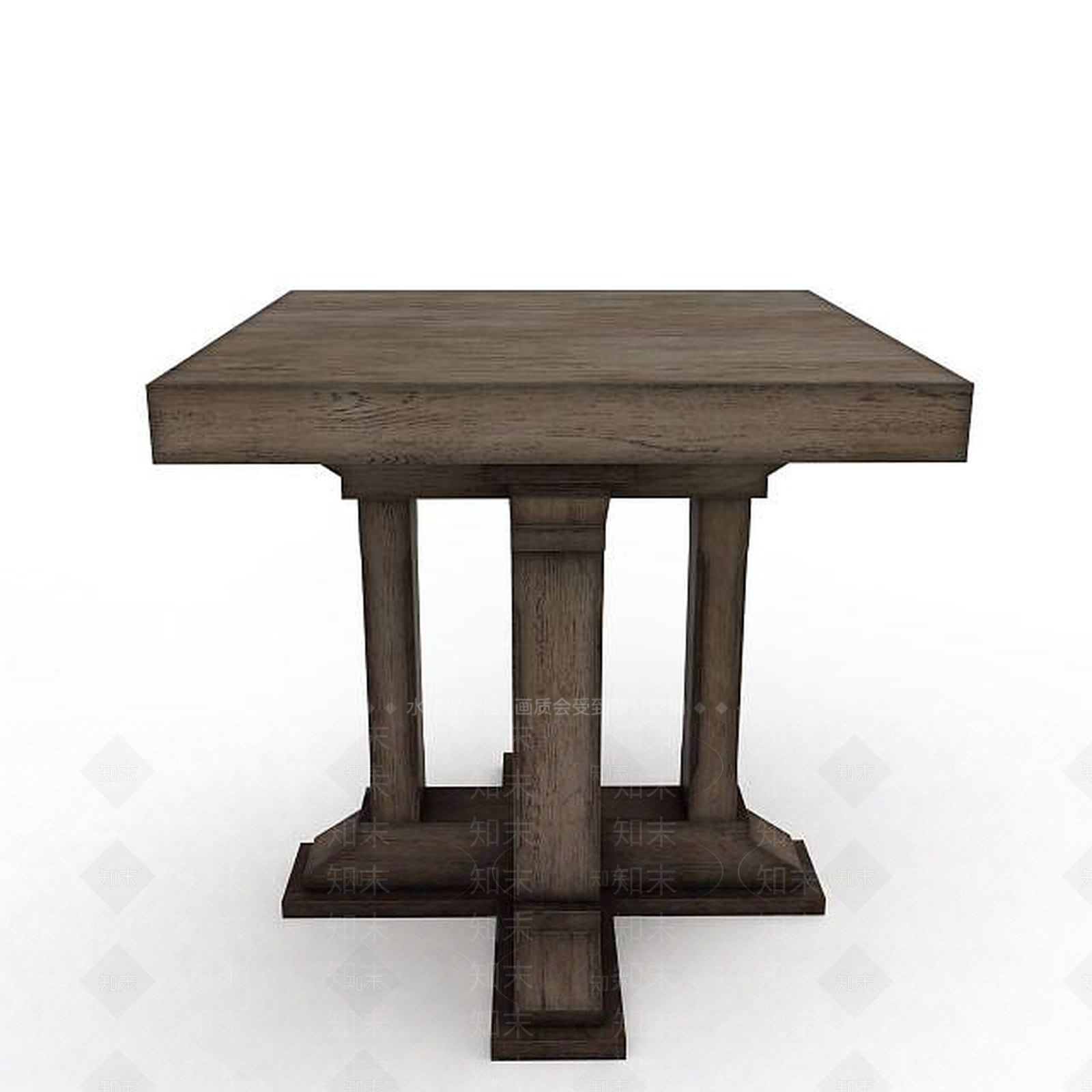 现代方形复古桌3D模型下载【ID:1197551764】
