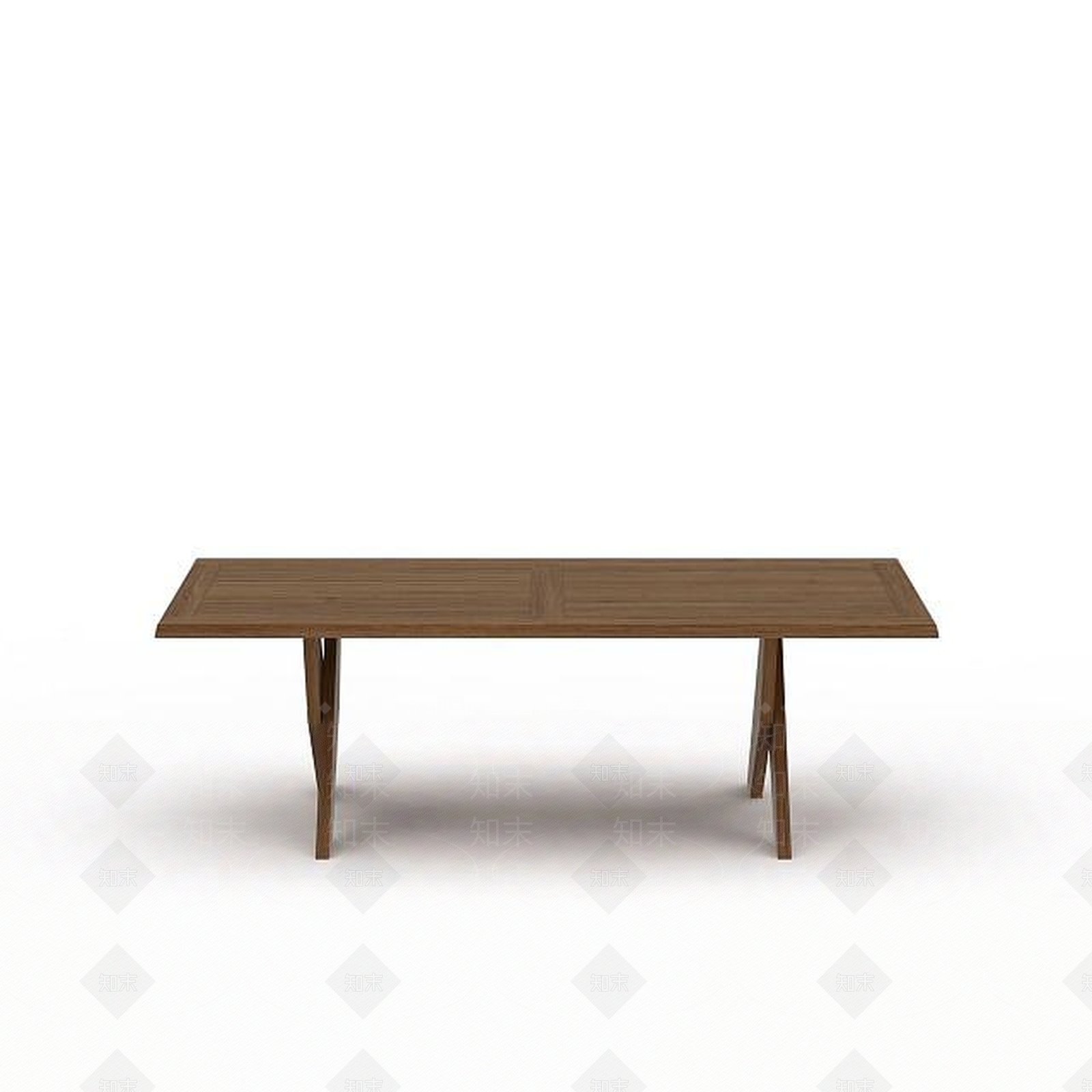 现代长方形木桌3D模型下载【ID:1197552956】