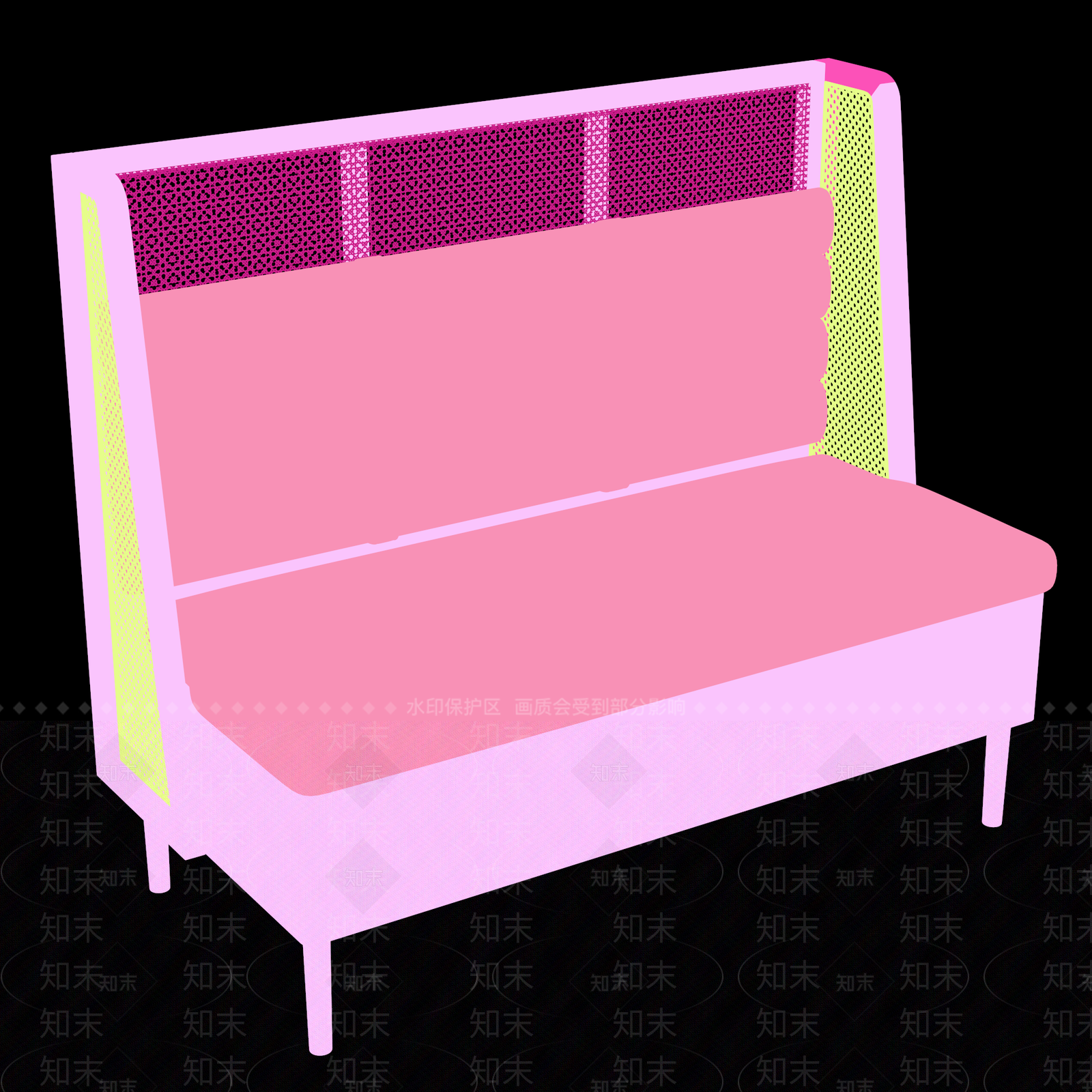 现代简约卡座沙发3D模型下载【ID:1197554898】