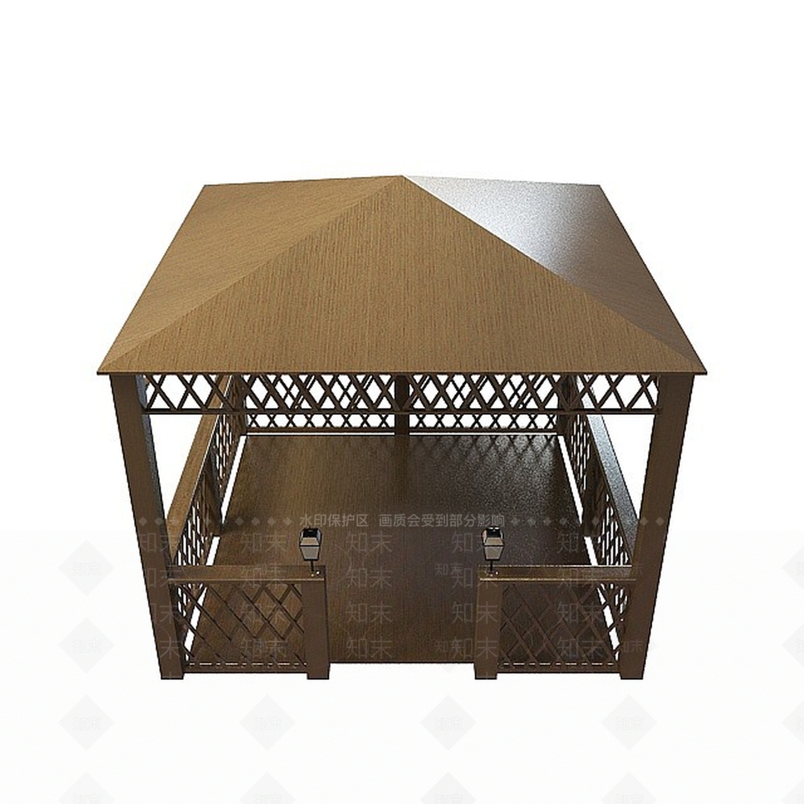 现代方形简易凉亭3D模型下载【ID:1197555593】