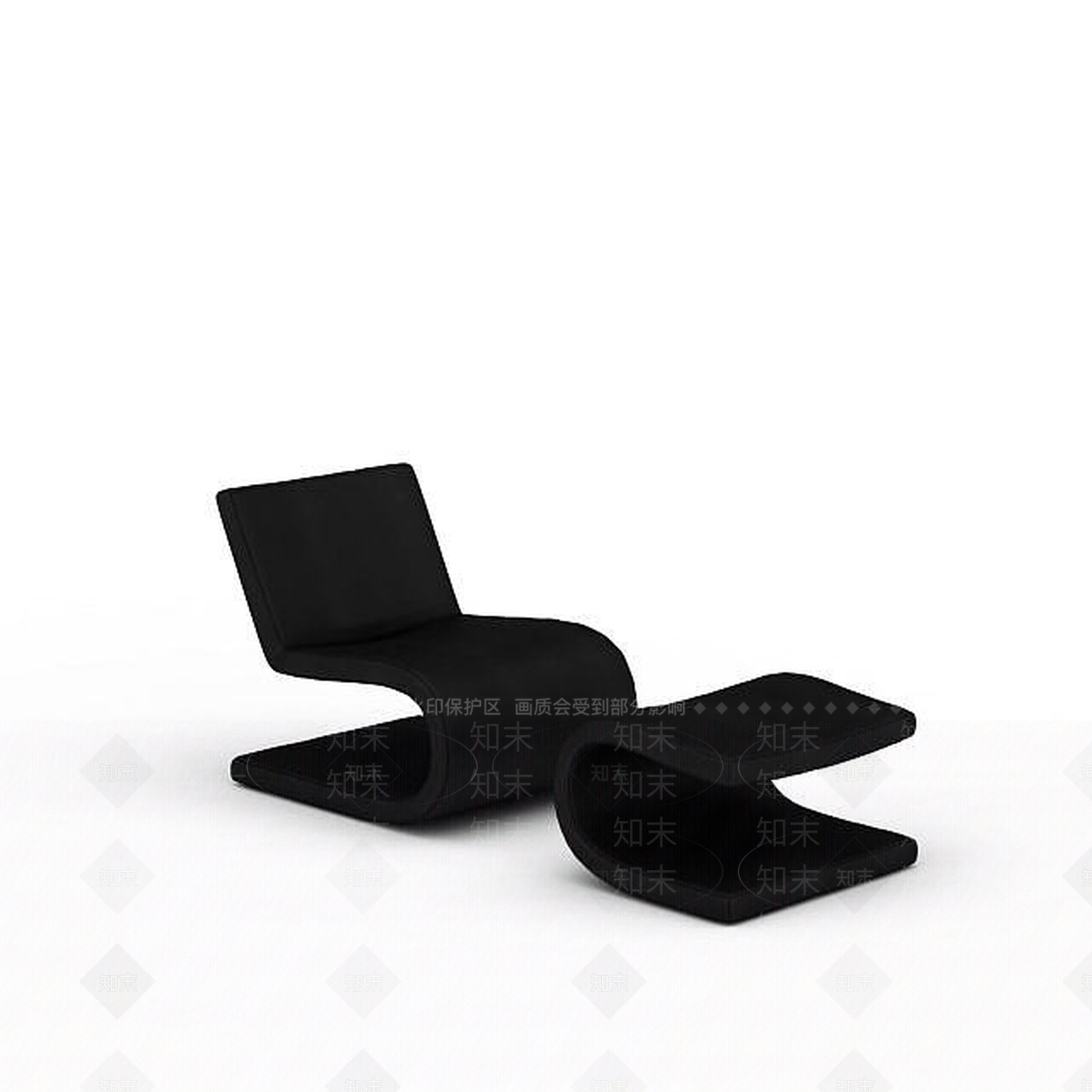 现代黑色椅子3D模型下载【ID:1197559217】