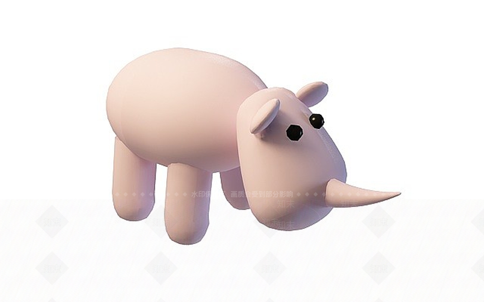 现代卡通犀牛3D模型下载【ID:1197559445】