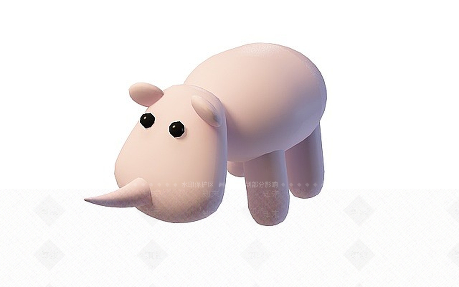 现代卡通犀牛3D模型下载【ID:1197559445】