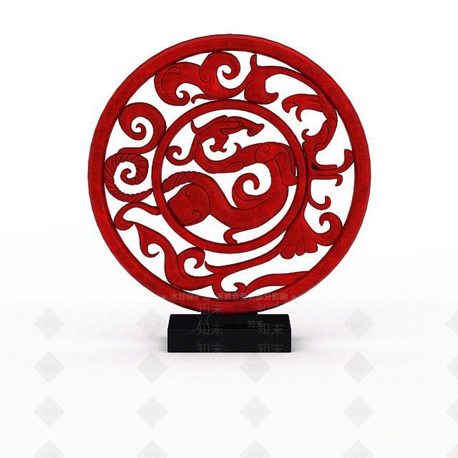 现代龙纹装饰品3D模型下载【ID:1197560841】