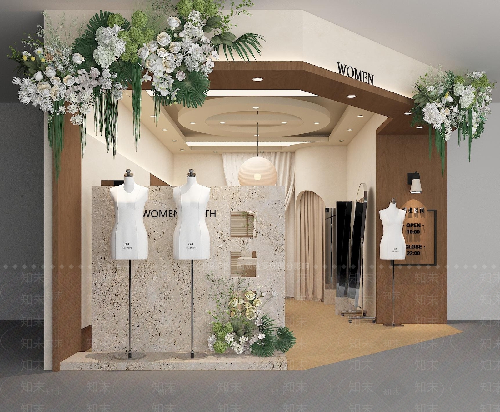 现代侘寂服装店3D模型下载【ID:1197562071】