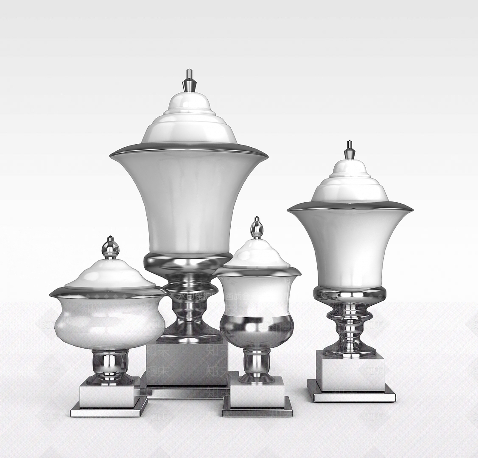 现代外国银质器皿3D模型下载【ID:1197561989】