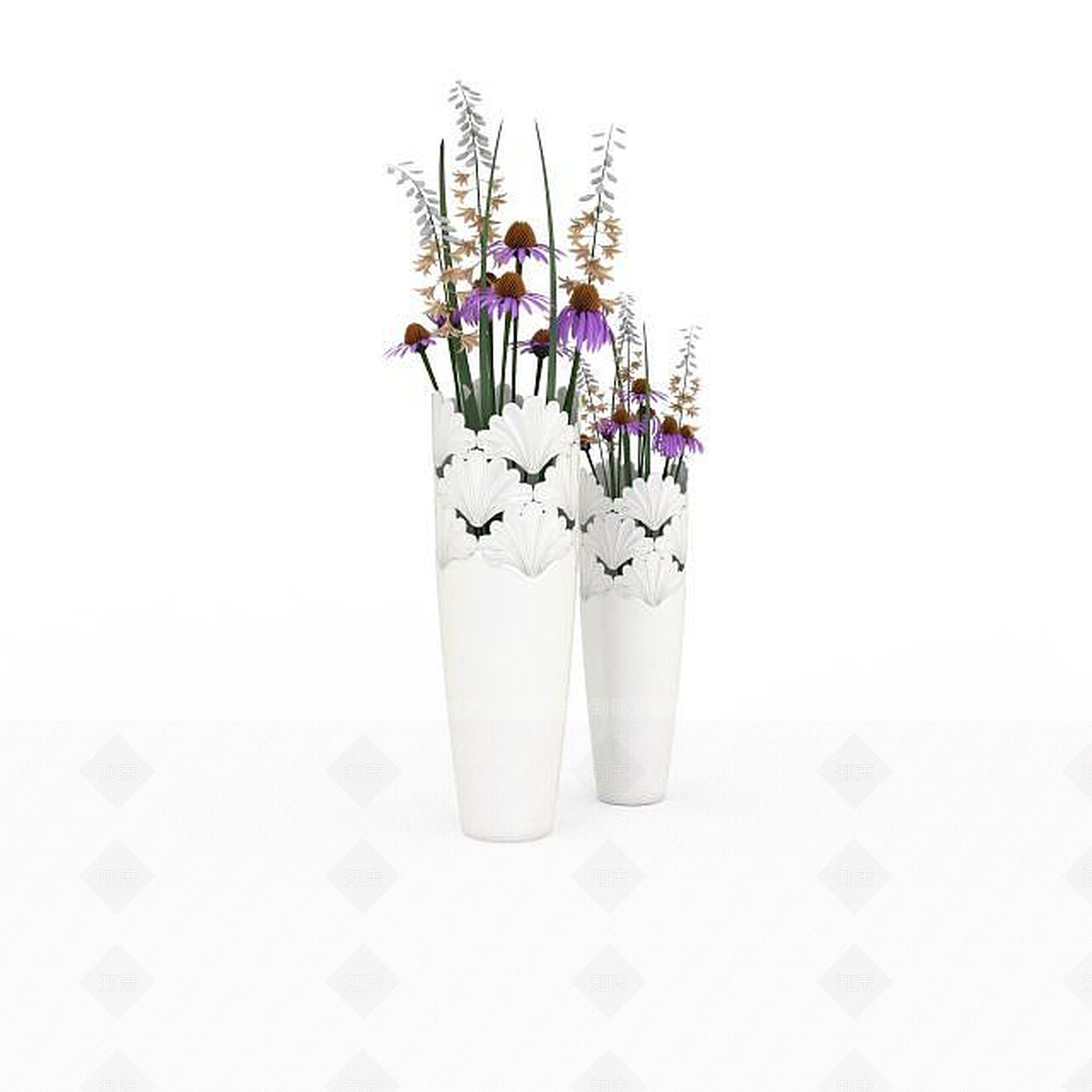 现代花瓶插花3D模型下载【ID:1197562257】