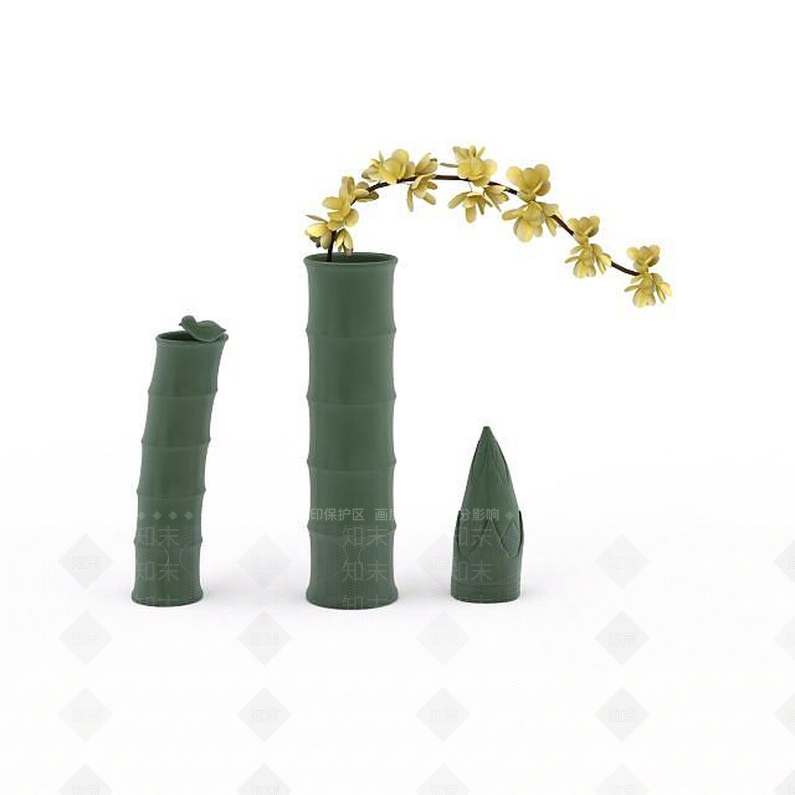 现代竹子装饰品3D模型下载【ID:1197562408】