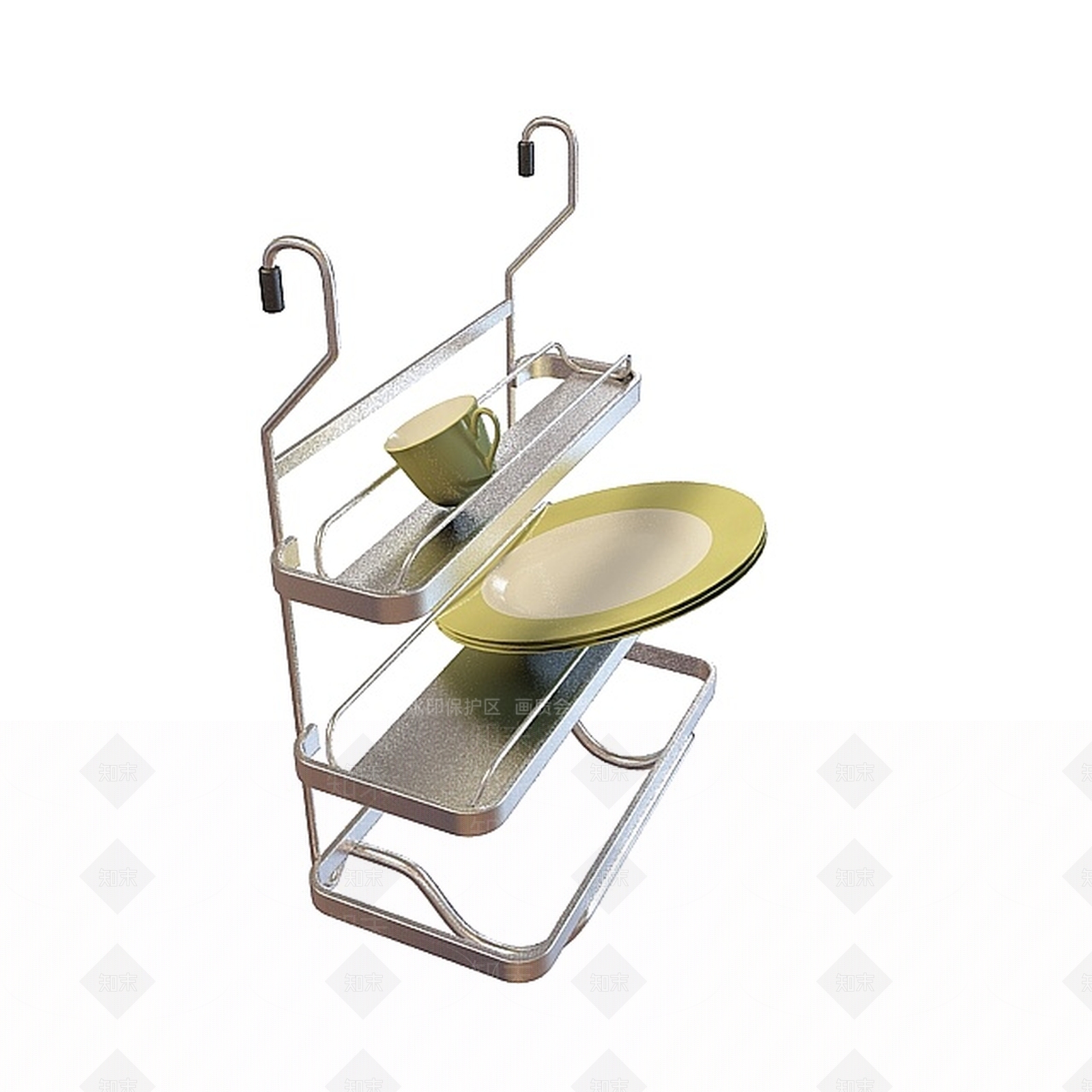 现代厨房碗碟架3D模型下载【ID:1197563744】