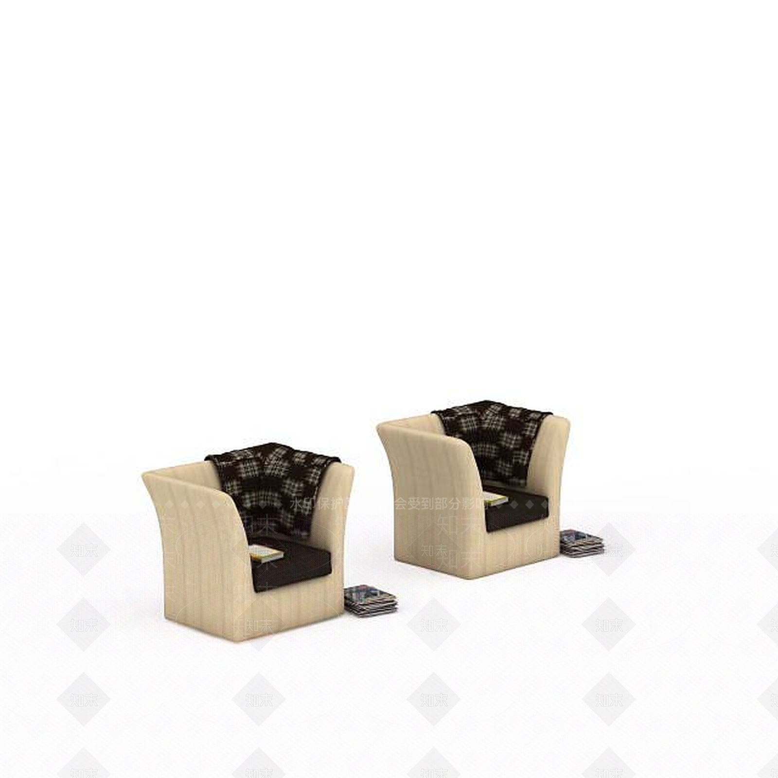 现代布艺椅子3D模型下载【ID:1197564887】
