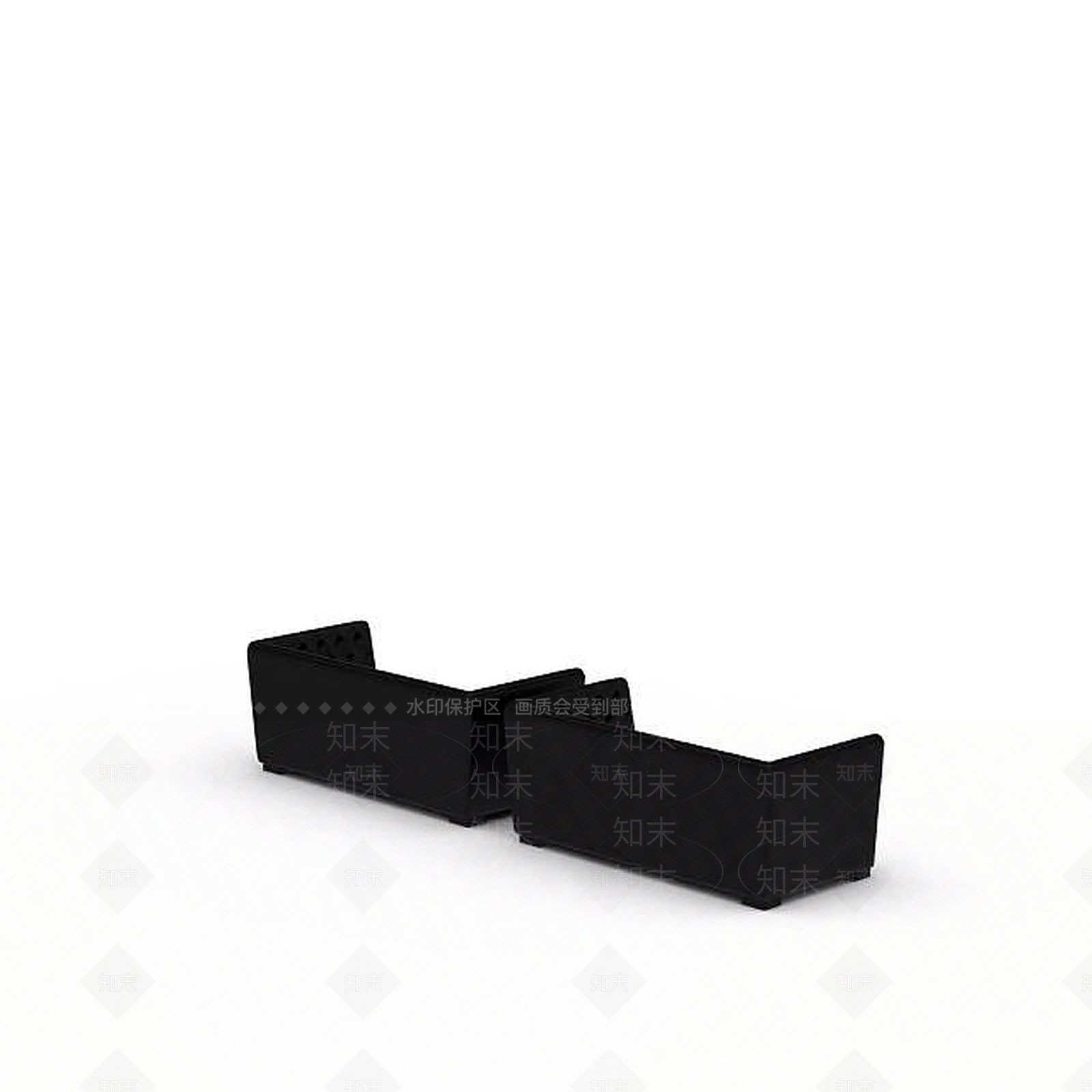 现代黑色真皮沙发3D模型下载【ID:1197569522】