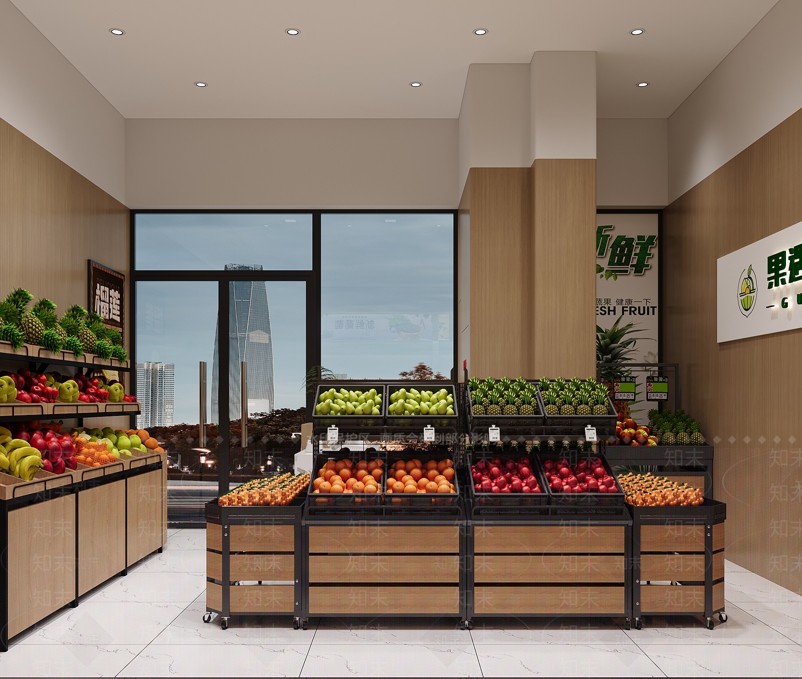 现代水果店3D模型下载【ID:1197569972】