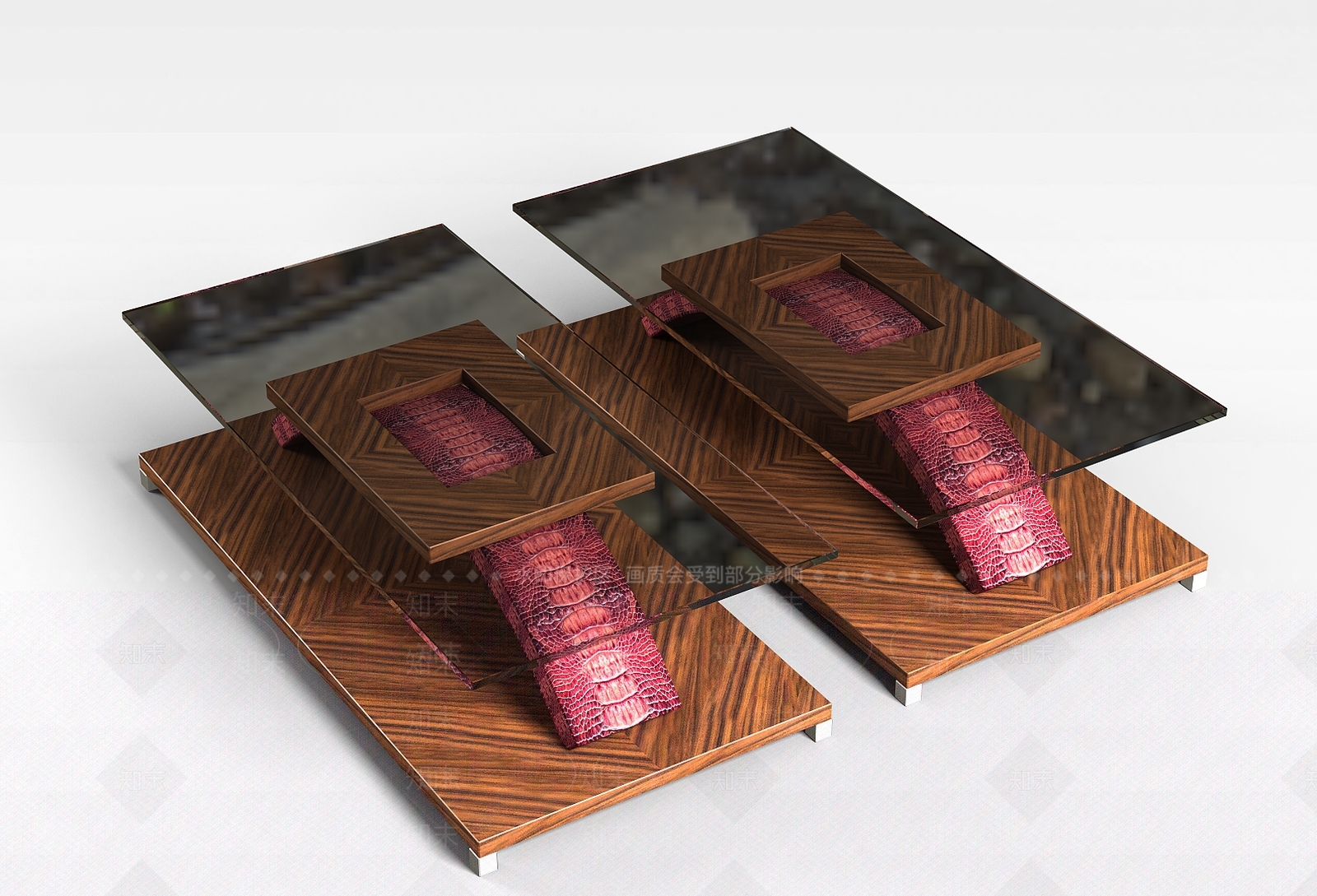 现代玻璃桌子3D模型下载【ID:1197570468】